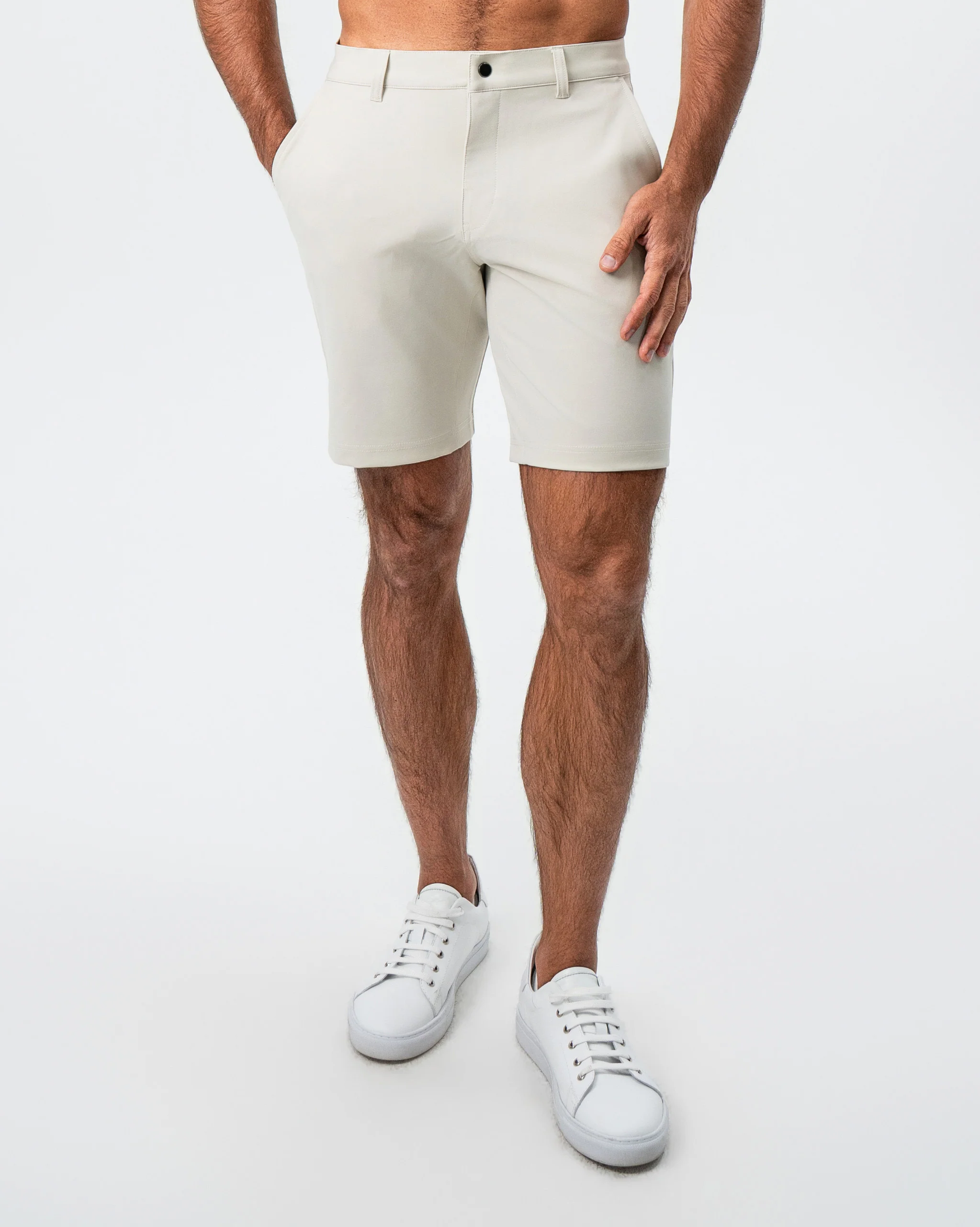 Athletic Fit Shorts - Light Khaki - Image 5
