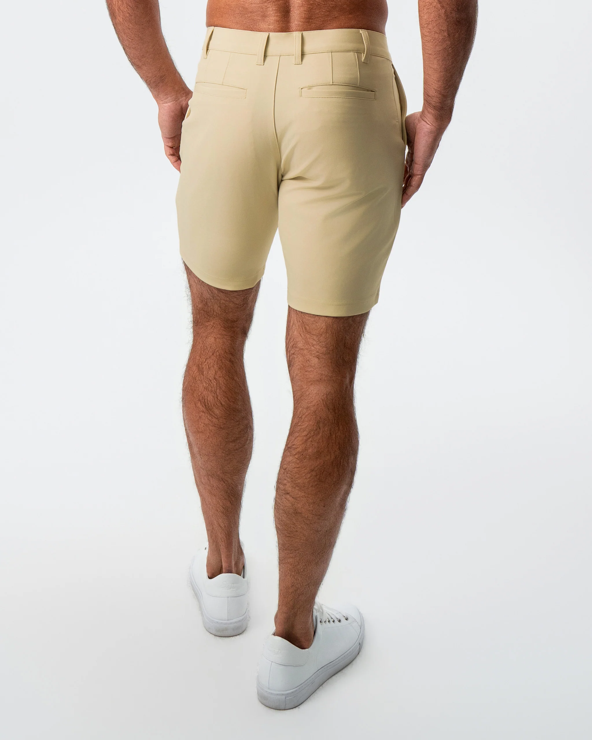 Athletic Fit Shorts - Mid Khaki - Image 3