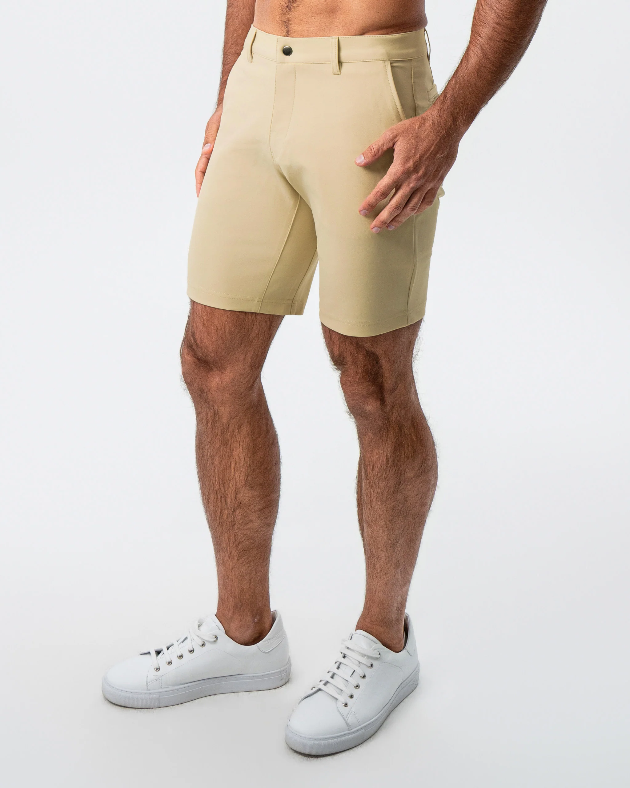 Athletic Fit Shorts - Mid Khaki - Image 4