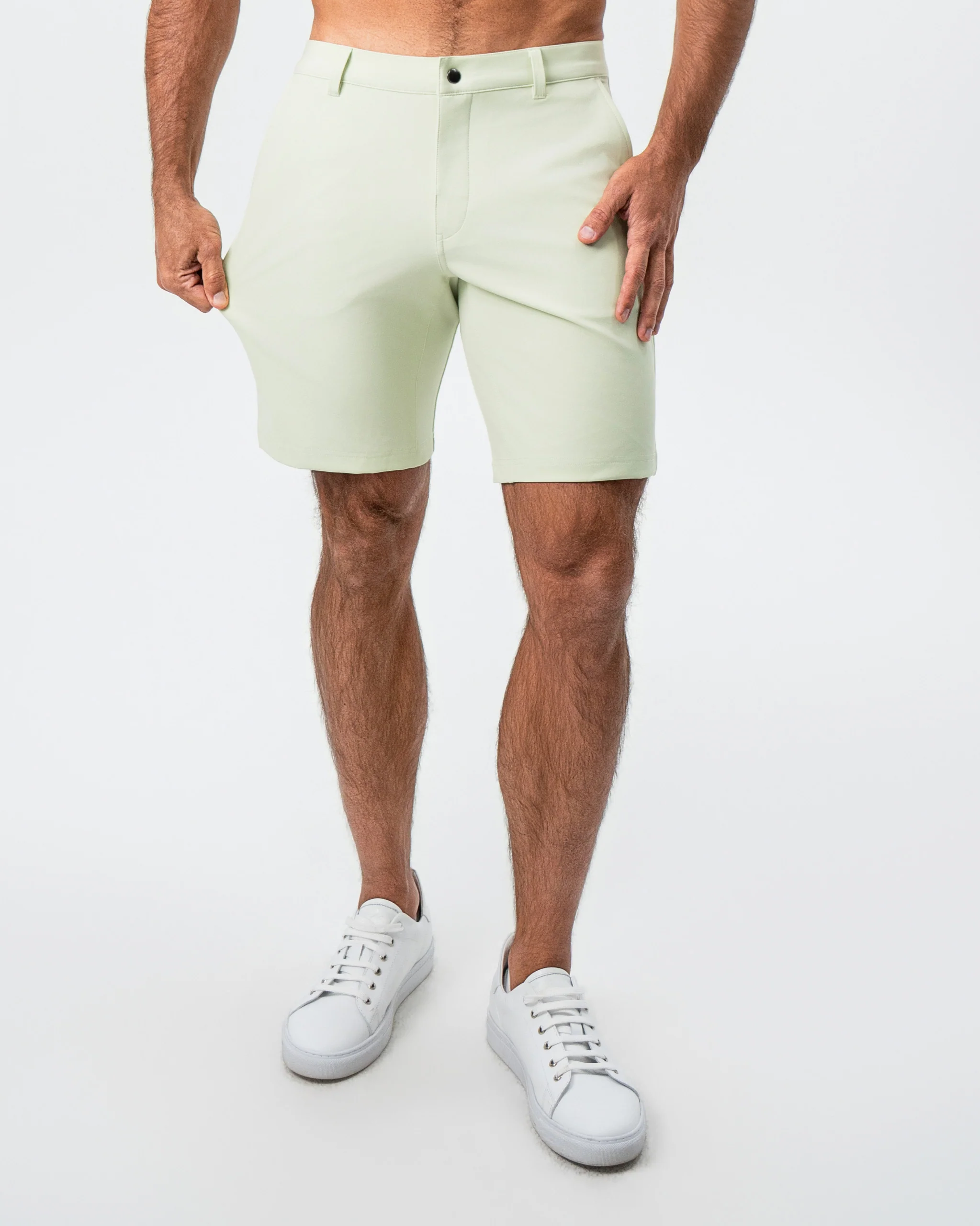Athletic Fit Shorts - Mint Green - Image 2