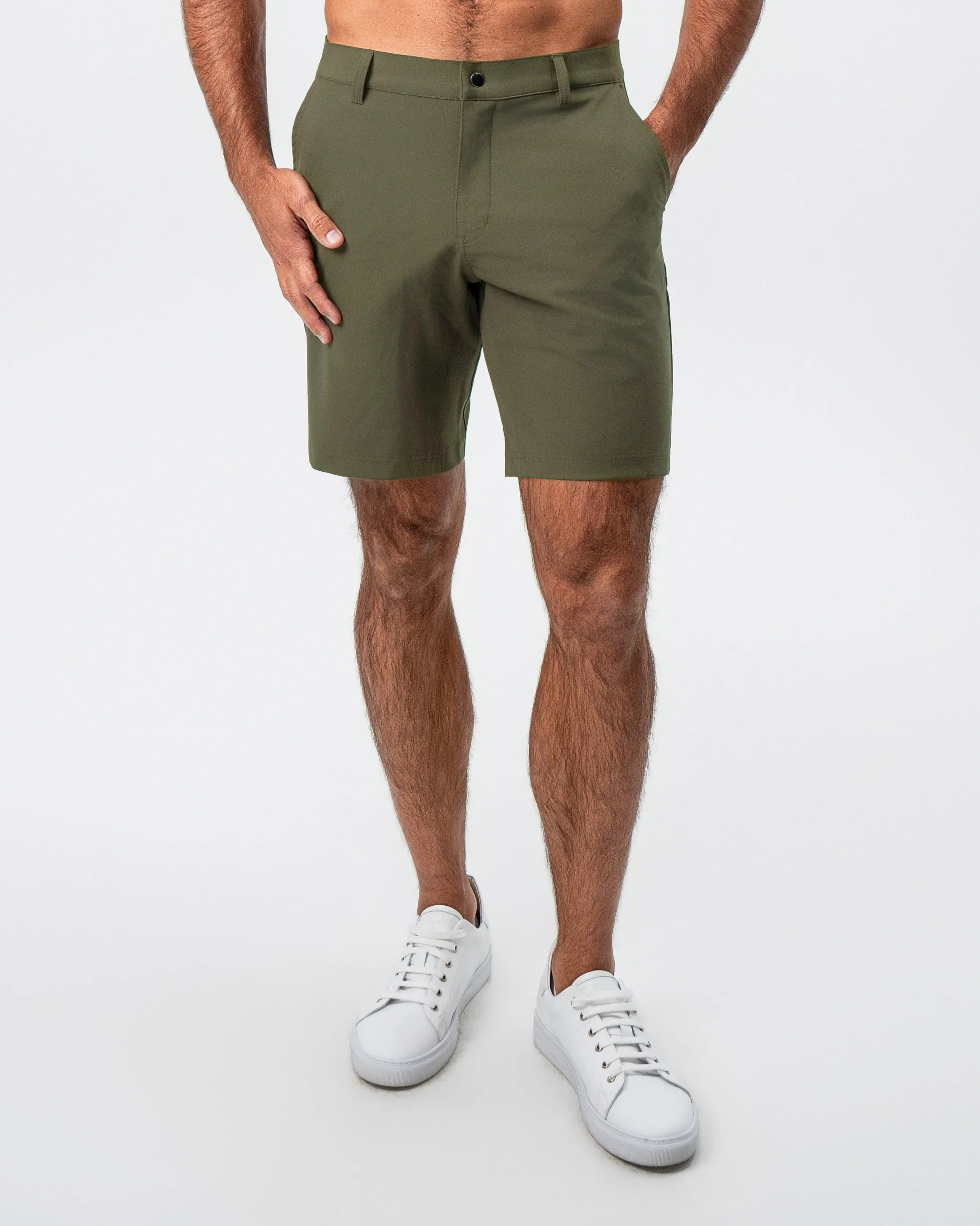 Athletic Fit Shorts - Olive - Image 3
