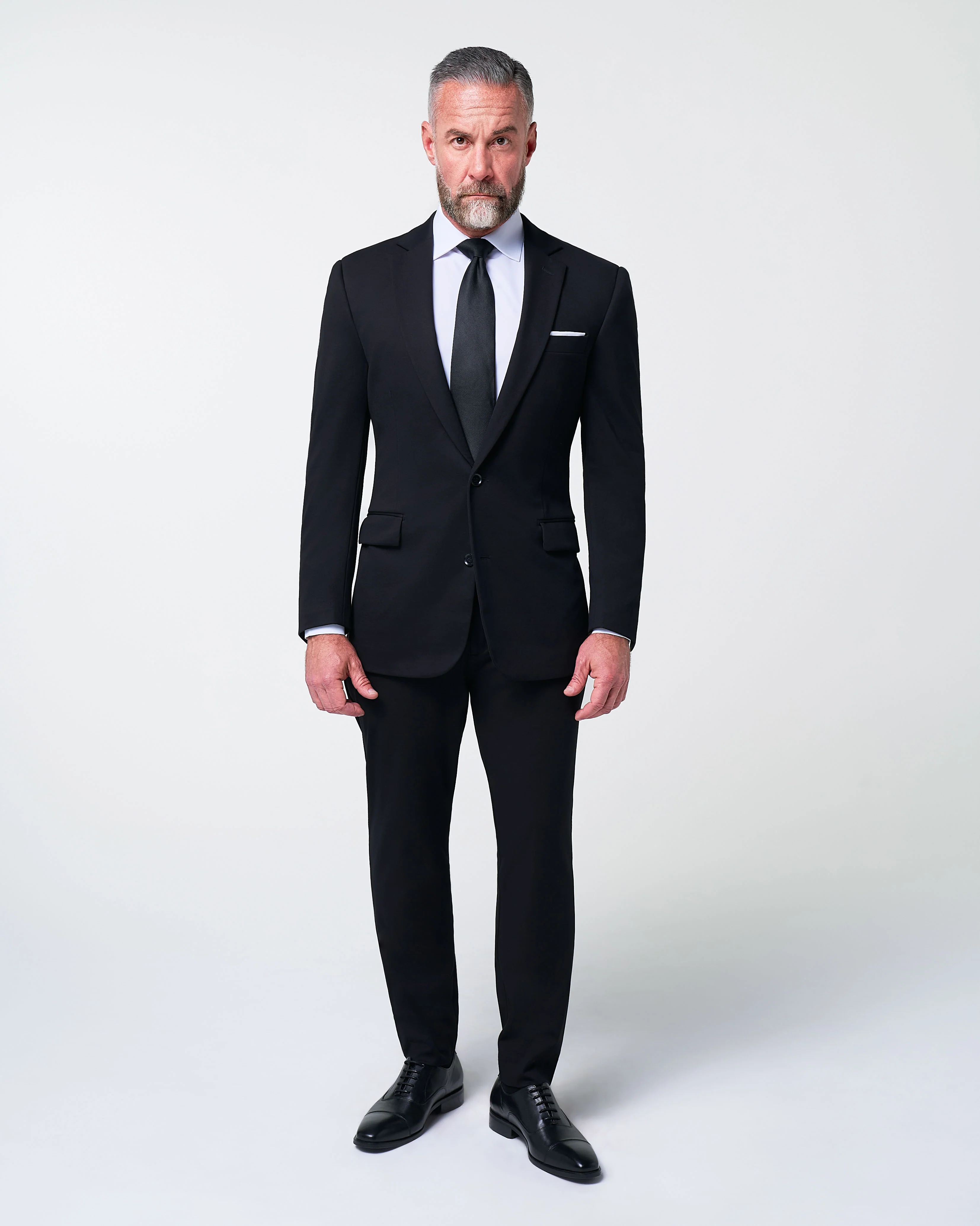 Athletic Fit Stretch Blazer - Black - Image 5