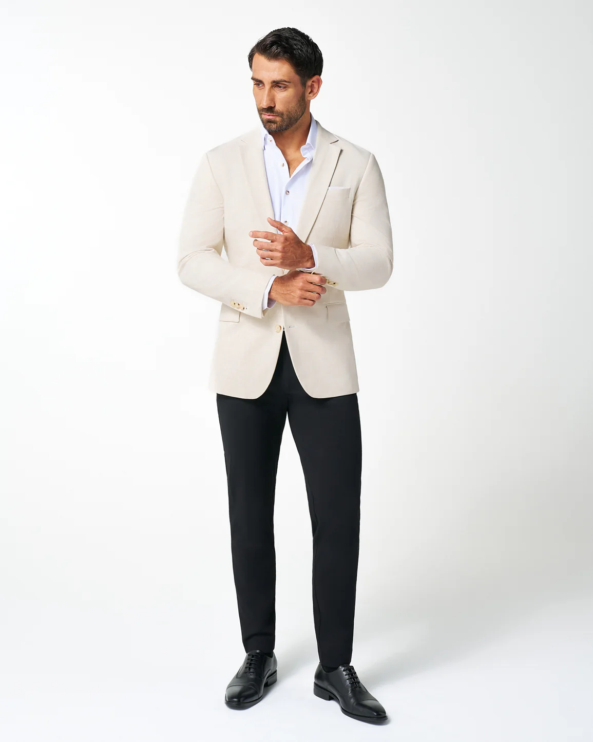 Athletic Fit Stretch Blazer - Lightweight Heathered Bamboo - Image 3