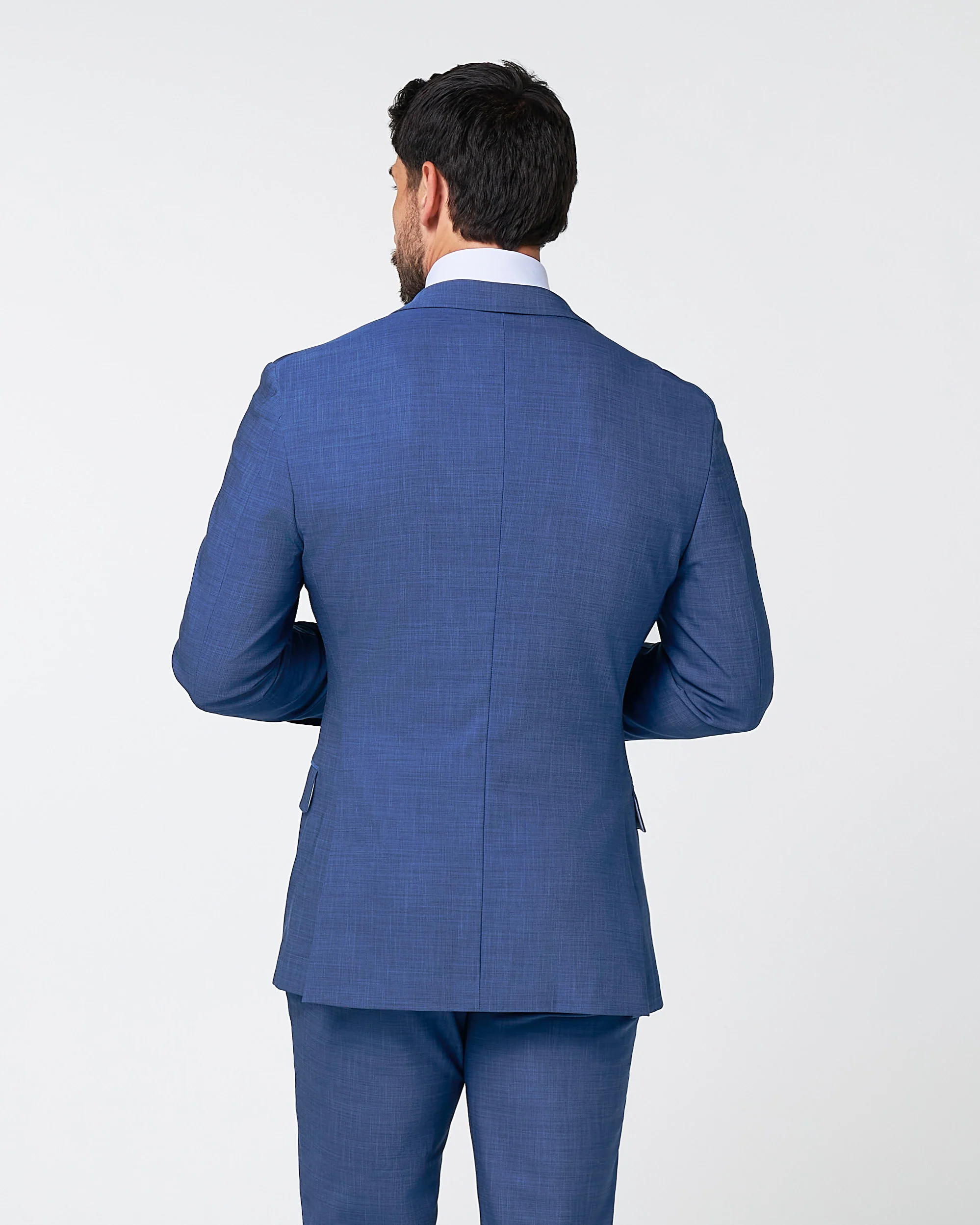 Athletic Fit Stretch Blazer - Heathered Blue - Image 4