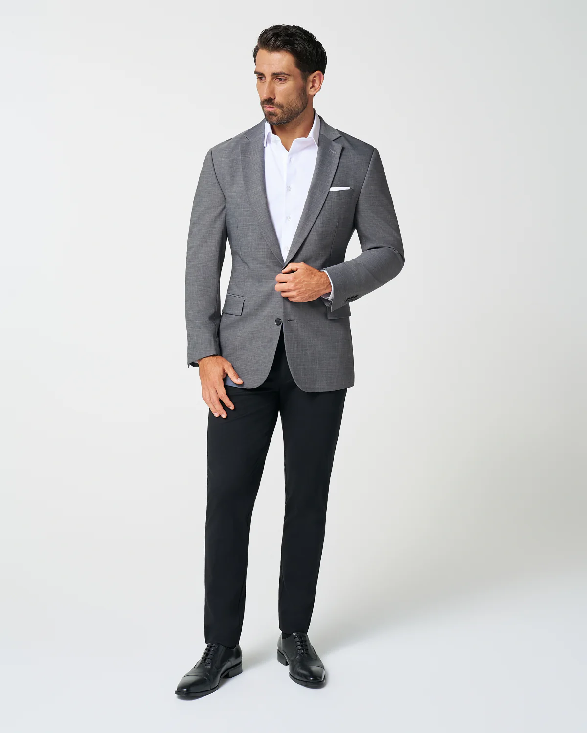 Athletic Fit Stretch Blazer - Heathered Grey - Image 5