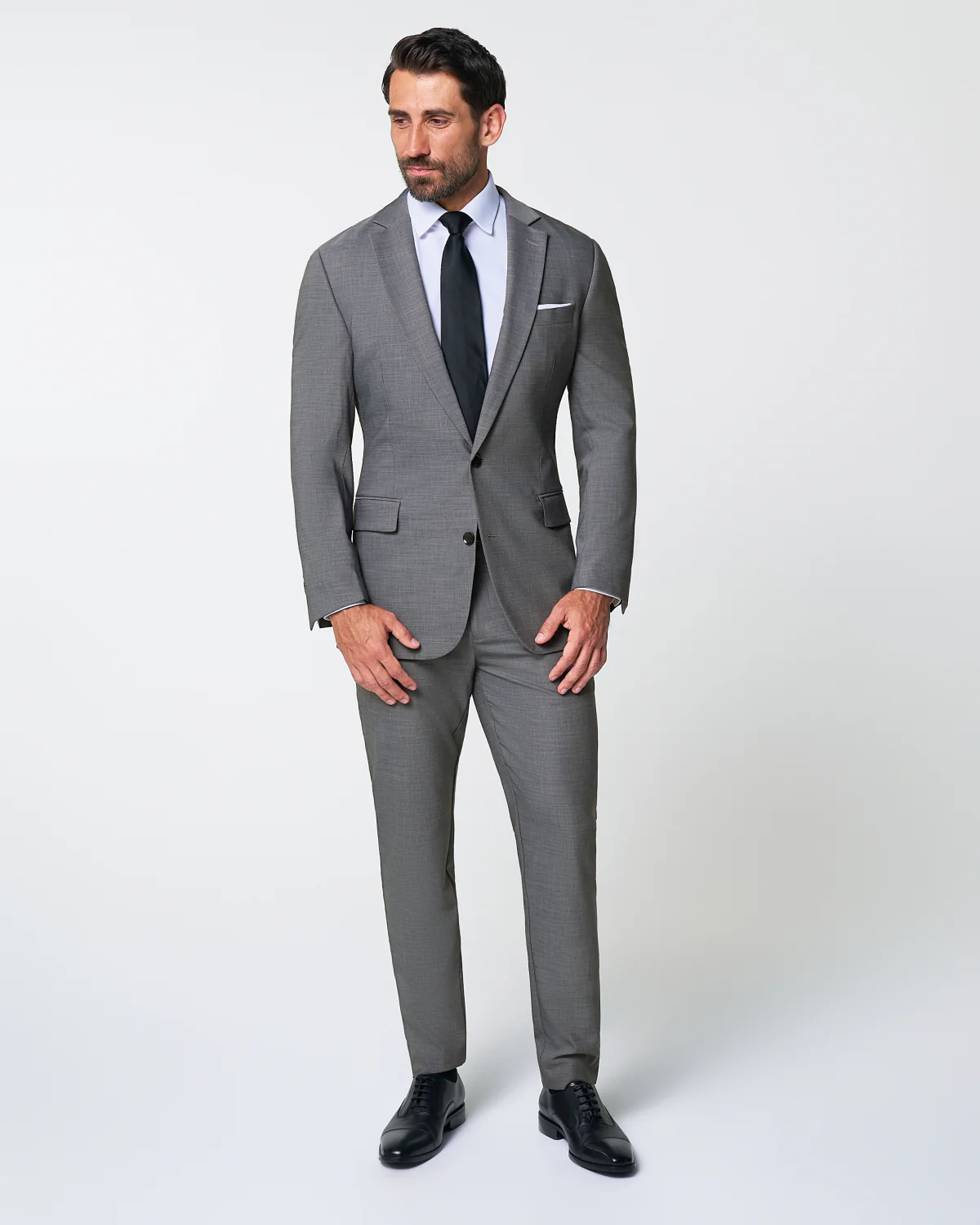 Athletic Fit Stretch Blazer - Heathered Grey - Image 6