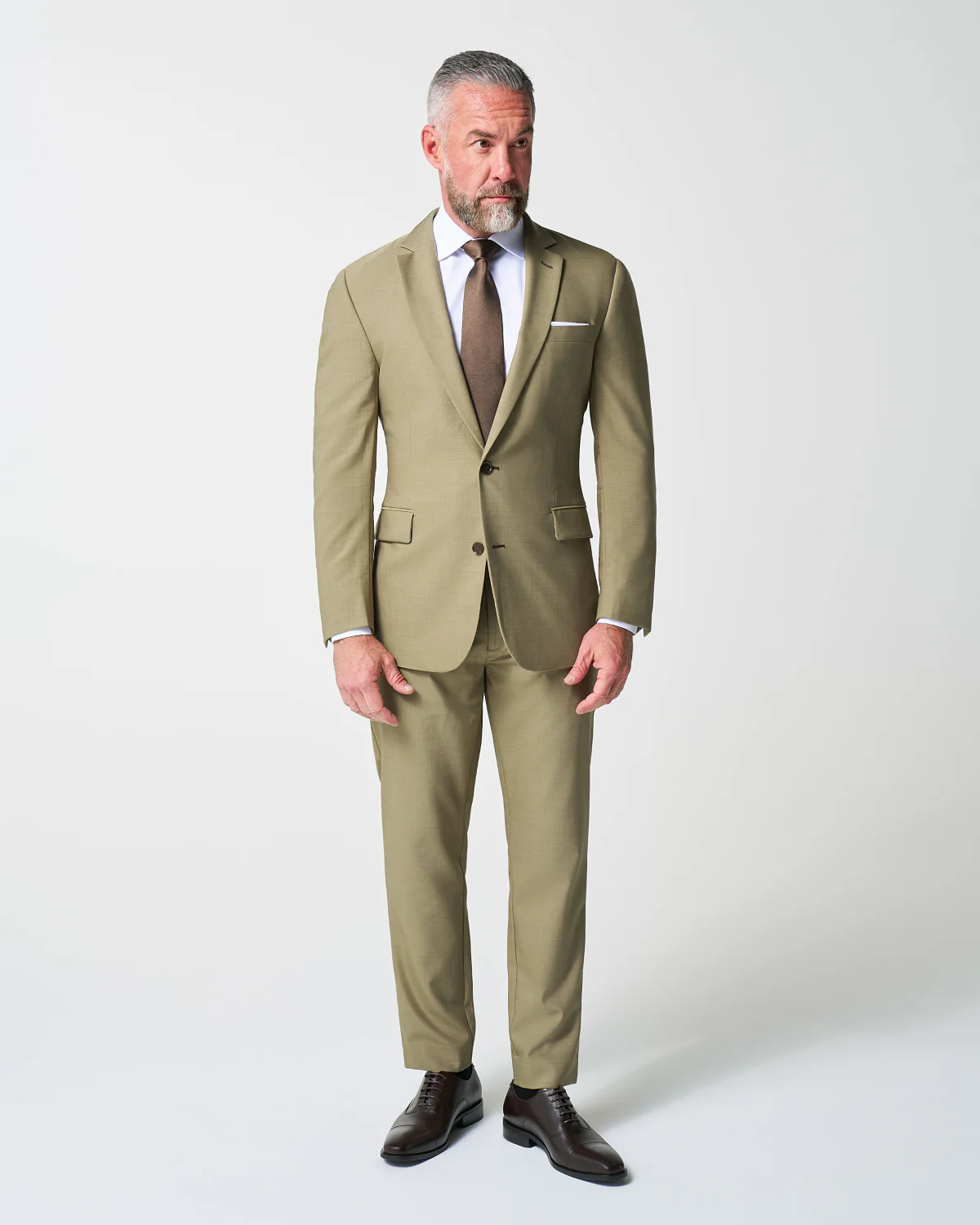 Athletic Fit Stretch Blazer - Heathered Olive - Image 4