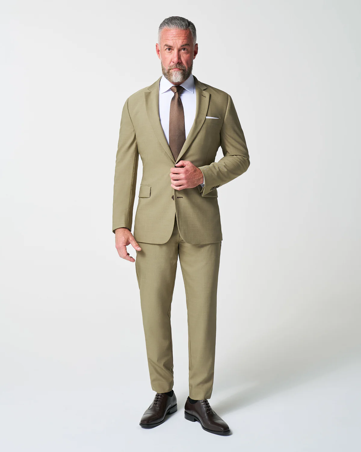 Athletic Fit Stretch Blazer - Heathered Olive - Image 5