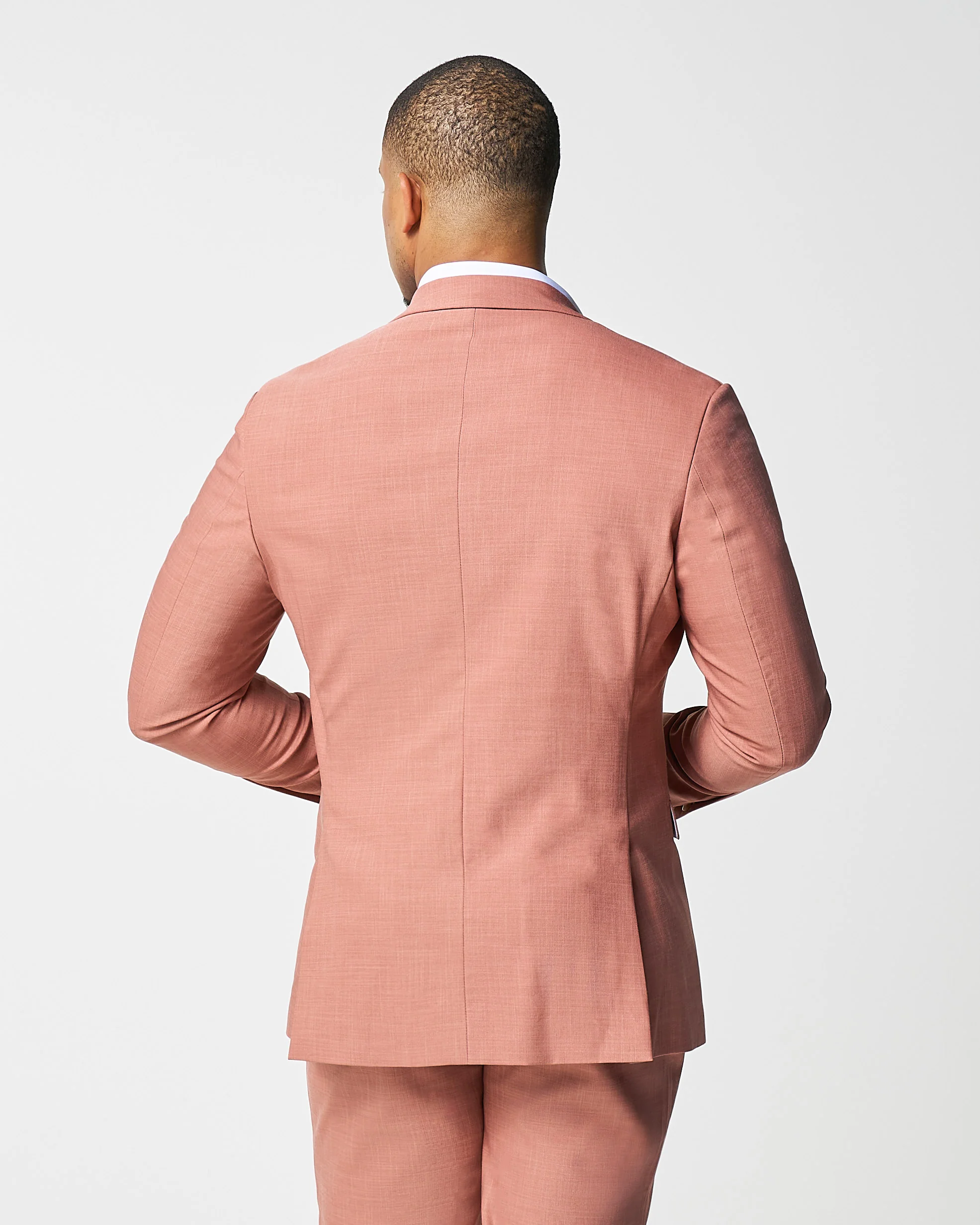 Athletic Fit Stretch Blazer - Heathered Salmon - Image 3