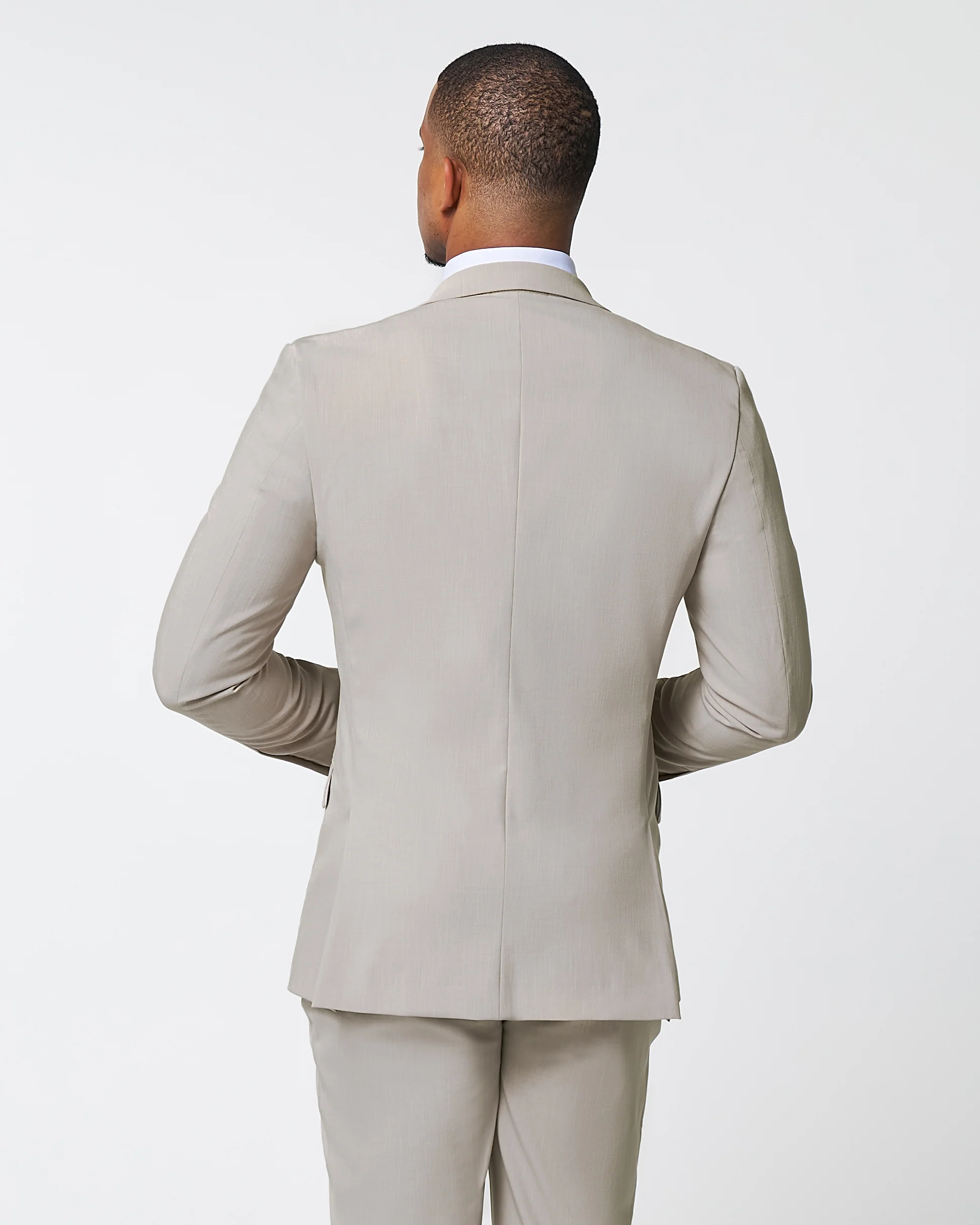 Athletic Fit Stretch Blazer - Heathered Stone - Image 4