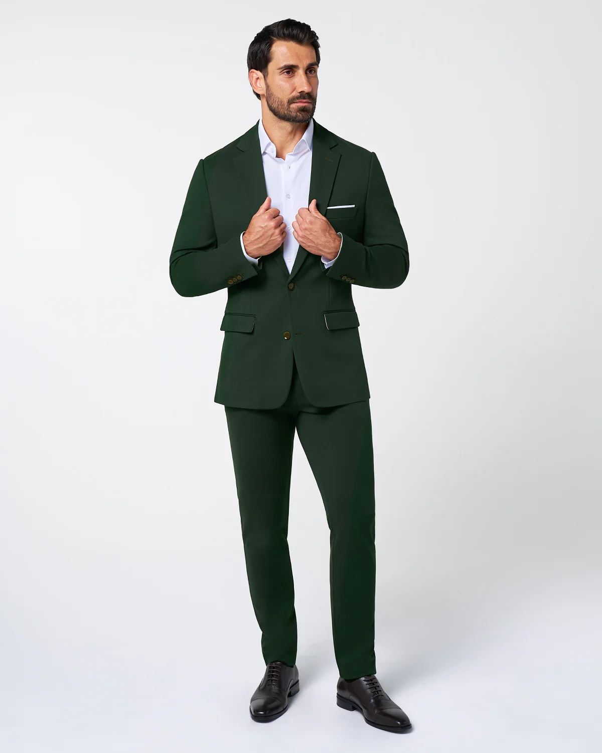 Athletic Fit Stretch Blazer - Solid Hunter Green - Image 5