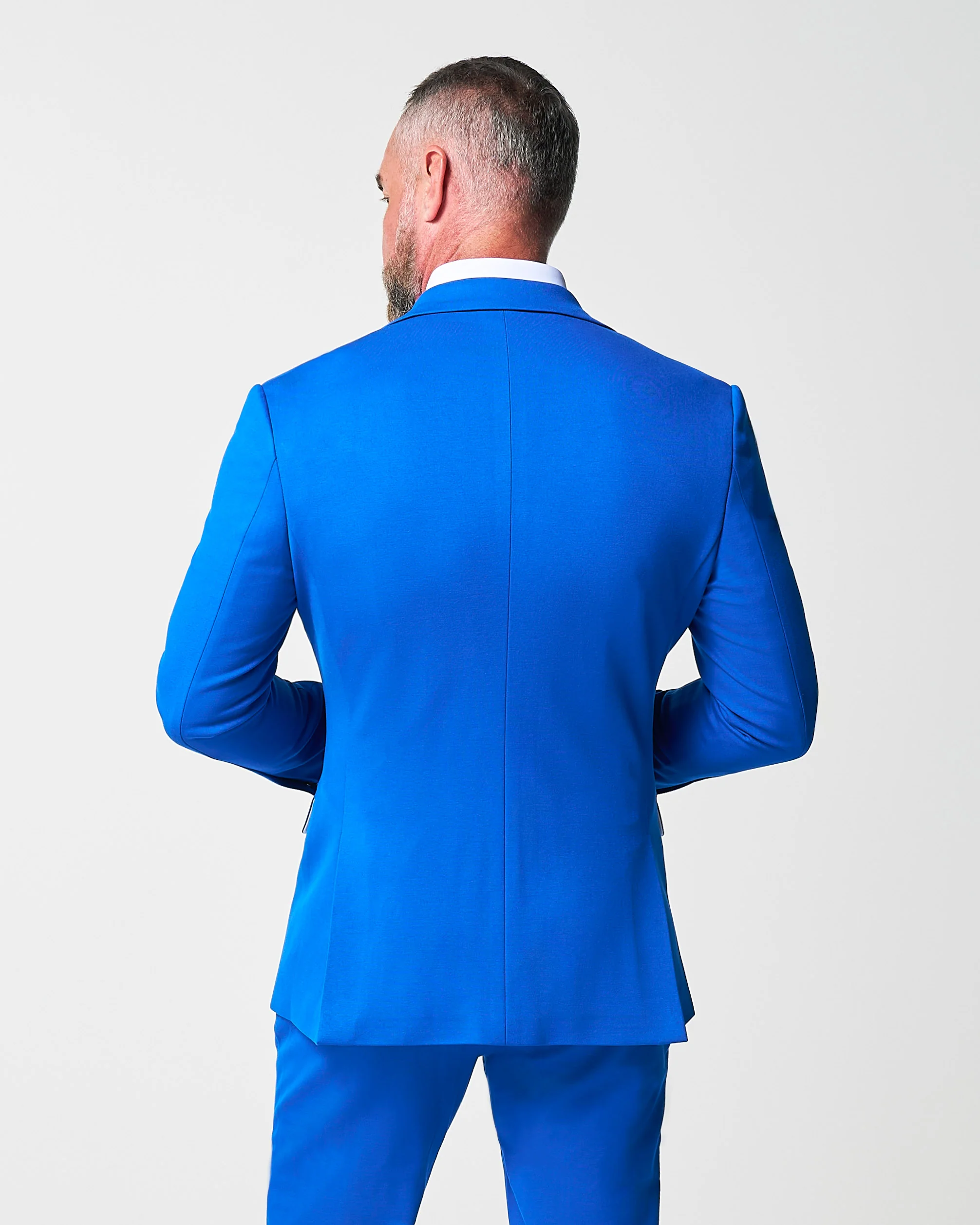 Athletic Fit Stretch Blazer - Solid Royal Blue - Image 4