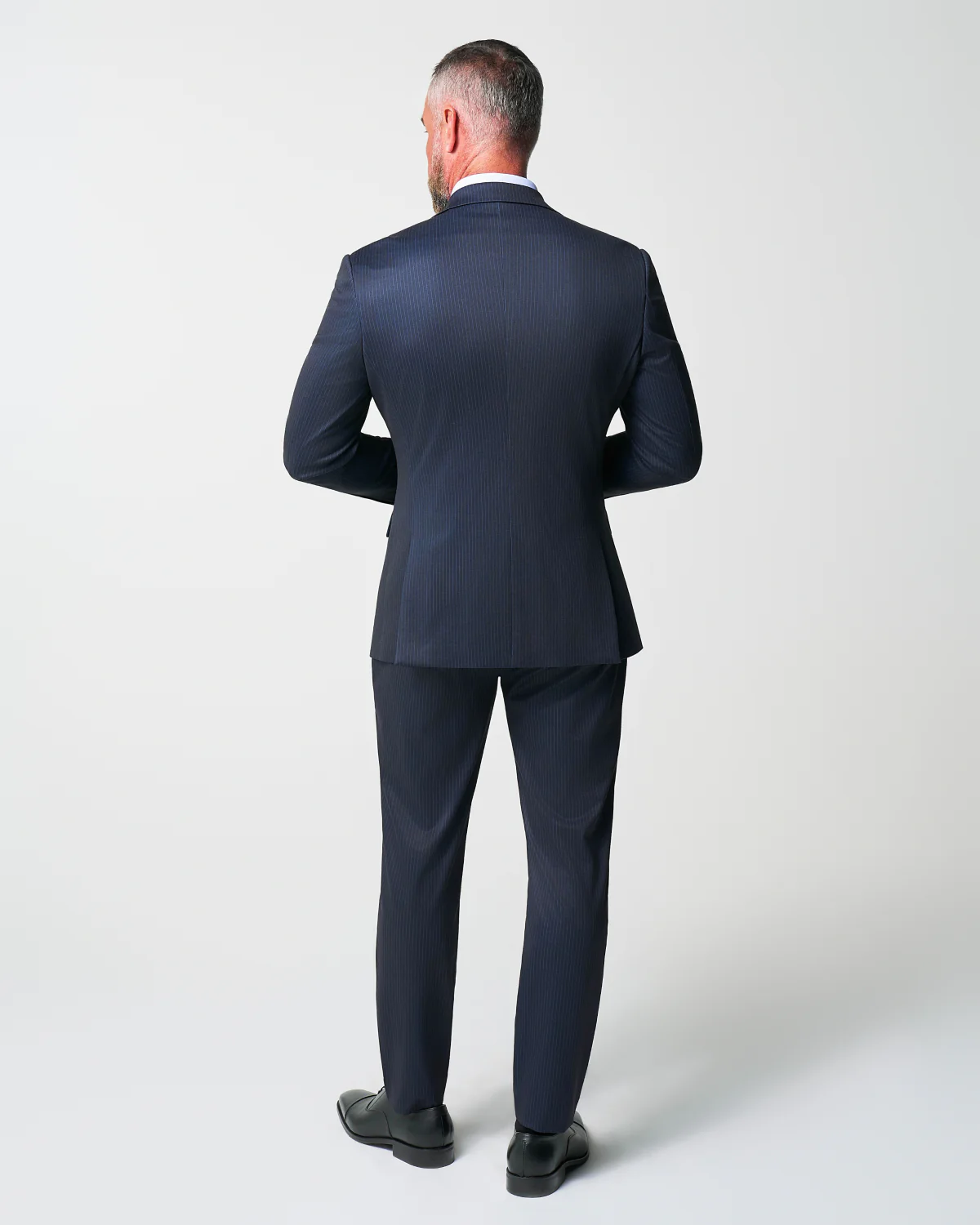 Athletic Fit Stretch Suit - Knit Blue Chalk Stripe - Image 3