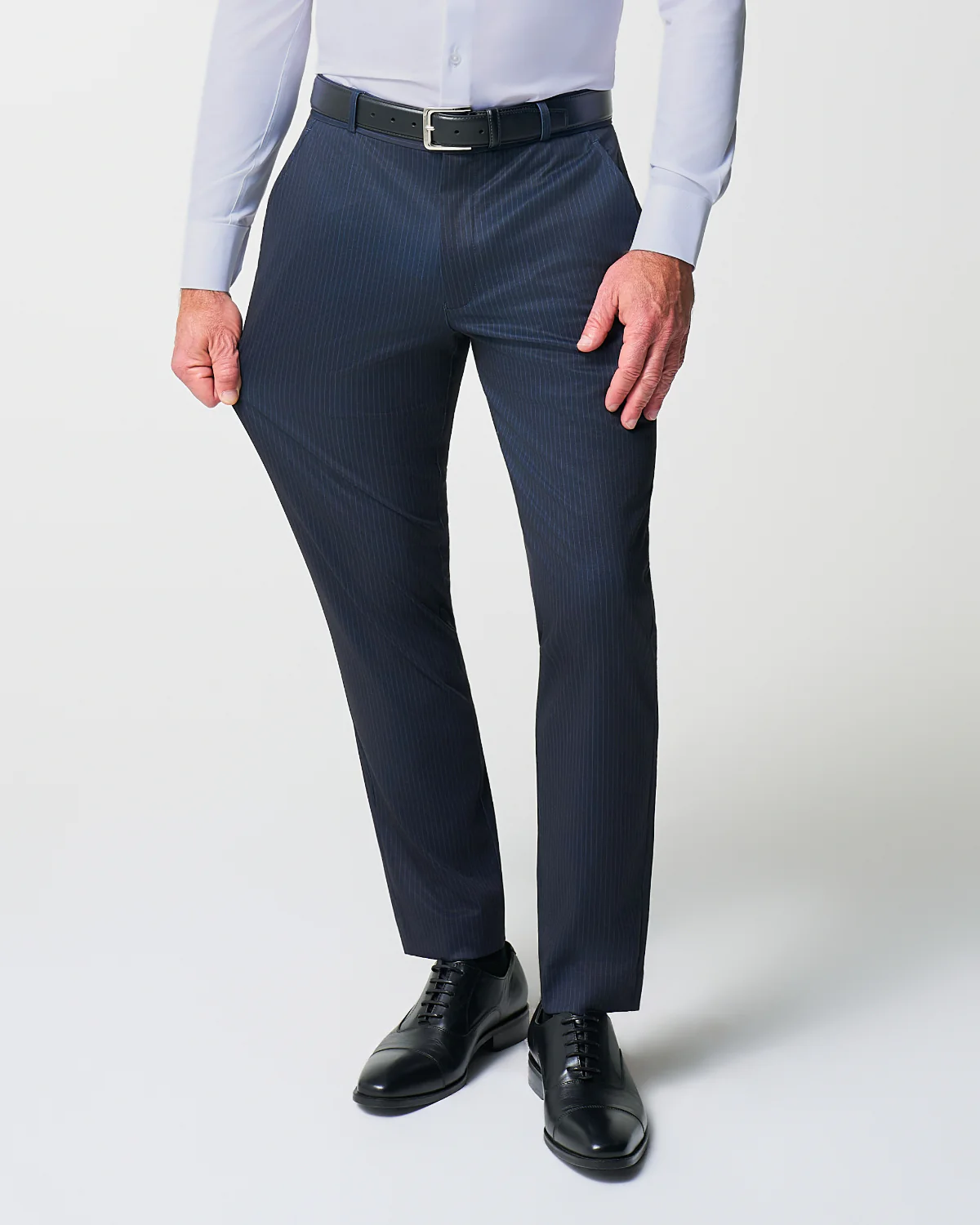 Athletic Fit Stretch Suit - Knit Blue Chalk Stripe - Image 5