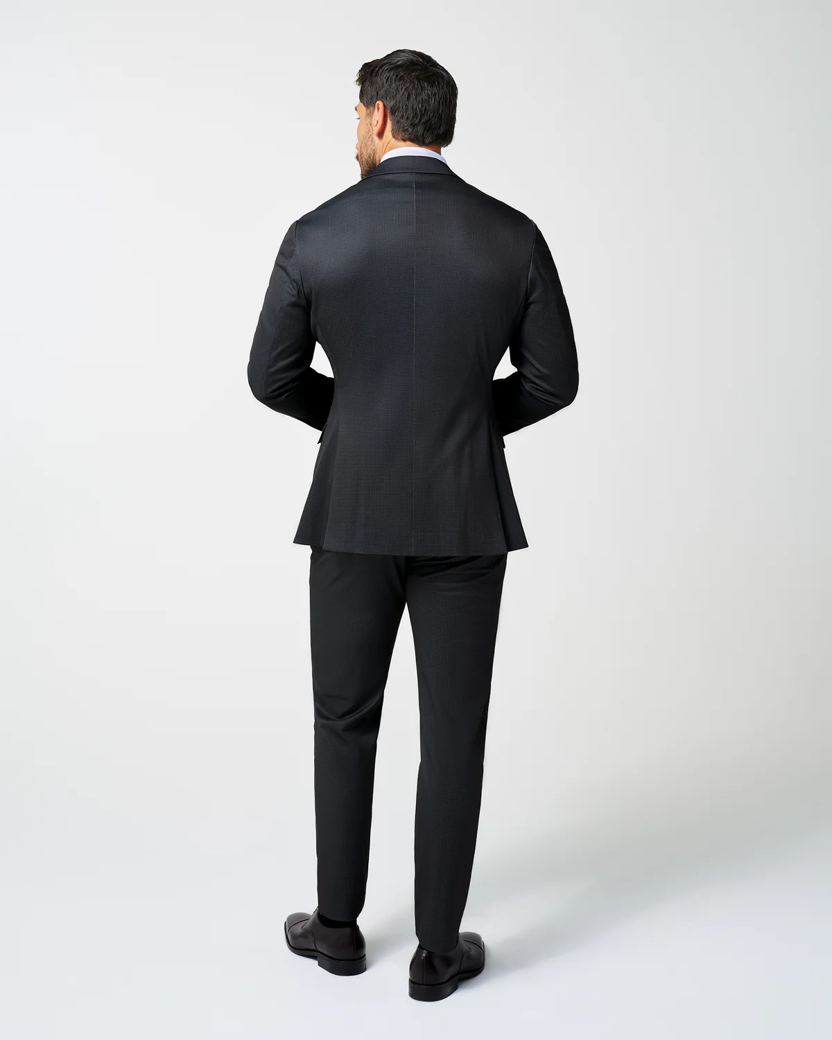 Athletic Fit Stretch Suit - Charcoal Microcheck - Image 4