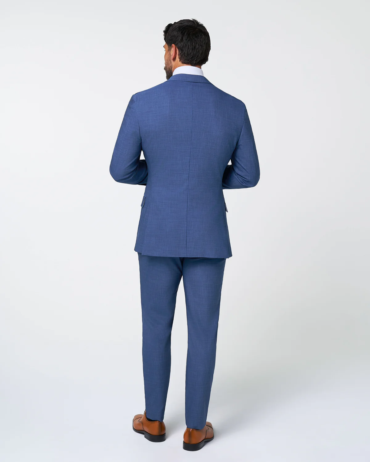 Athletic Fit Stretch Suit - Heathered Blue - Image 4