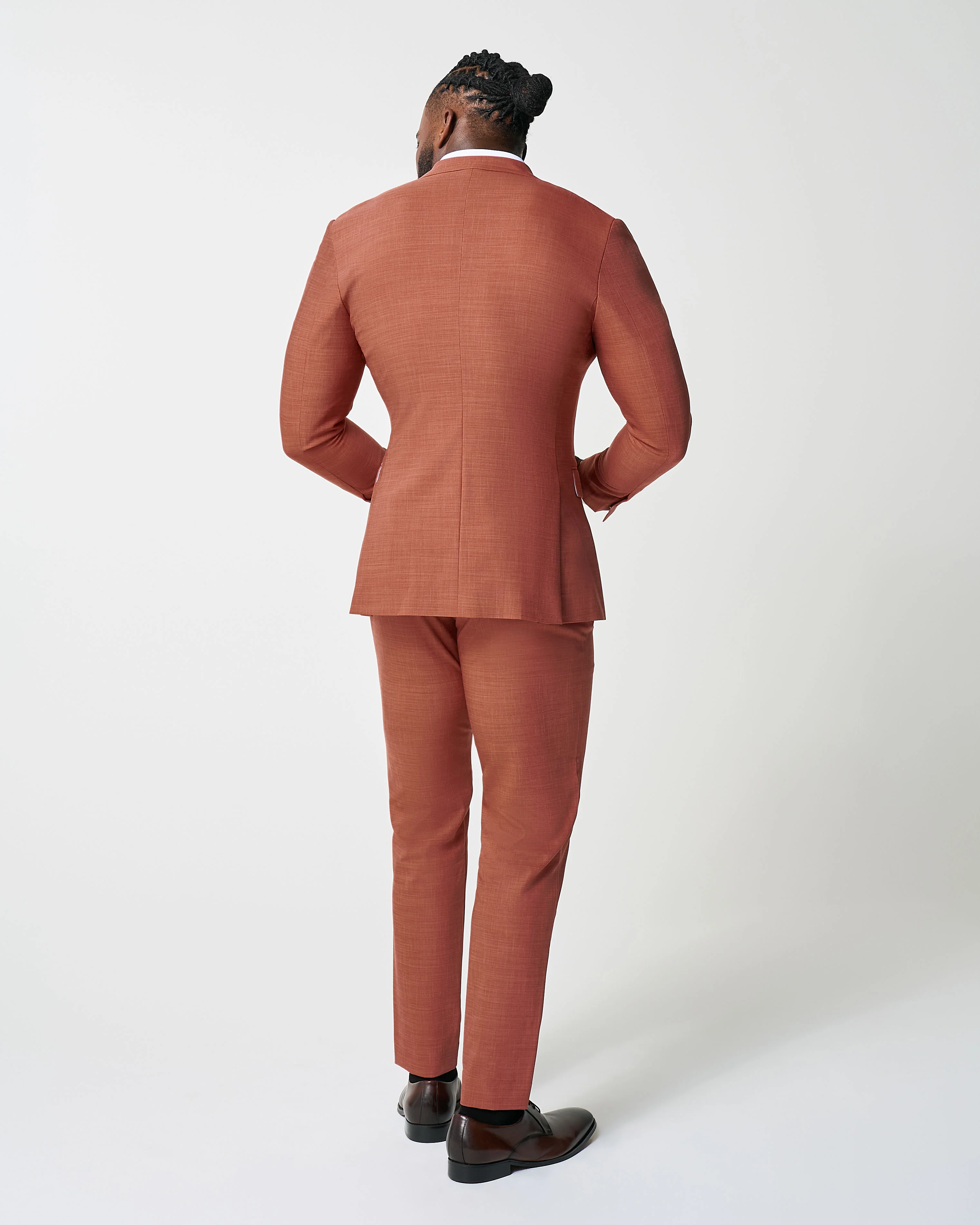 Athletic Fit Stretch Suit - Heathered Burnt Orange - Image 4
