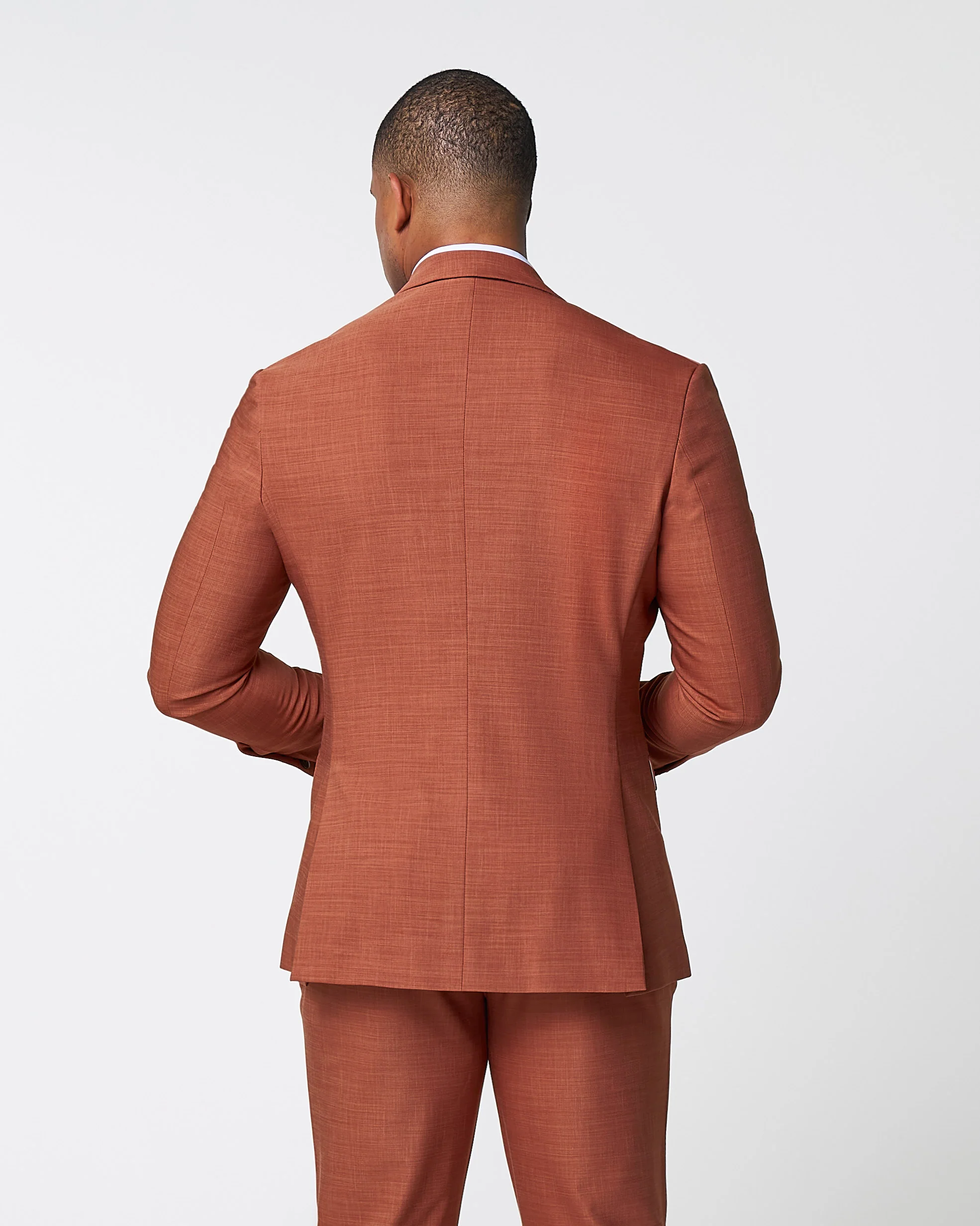 Athletic Fit Stretch Blazer - Heathered Burnt Orange - Image 6