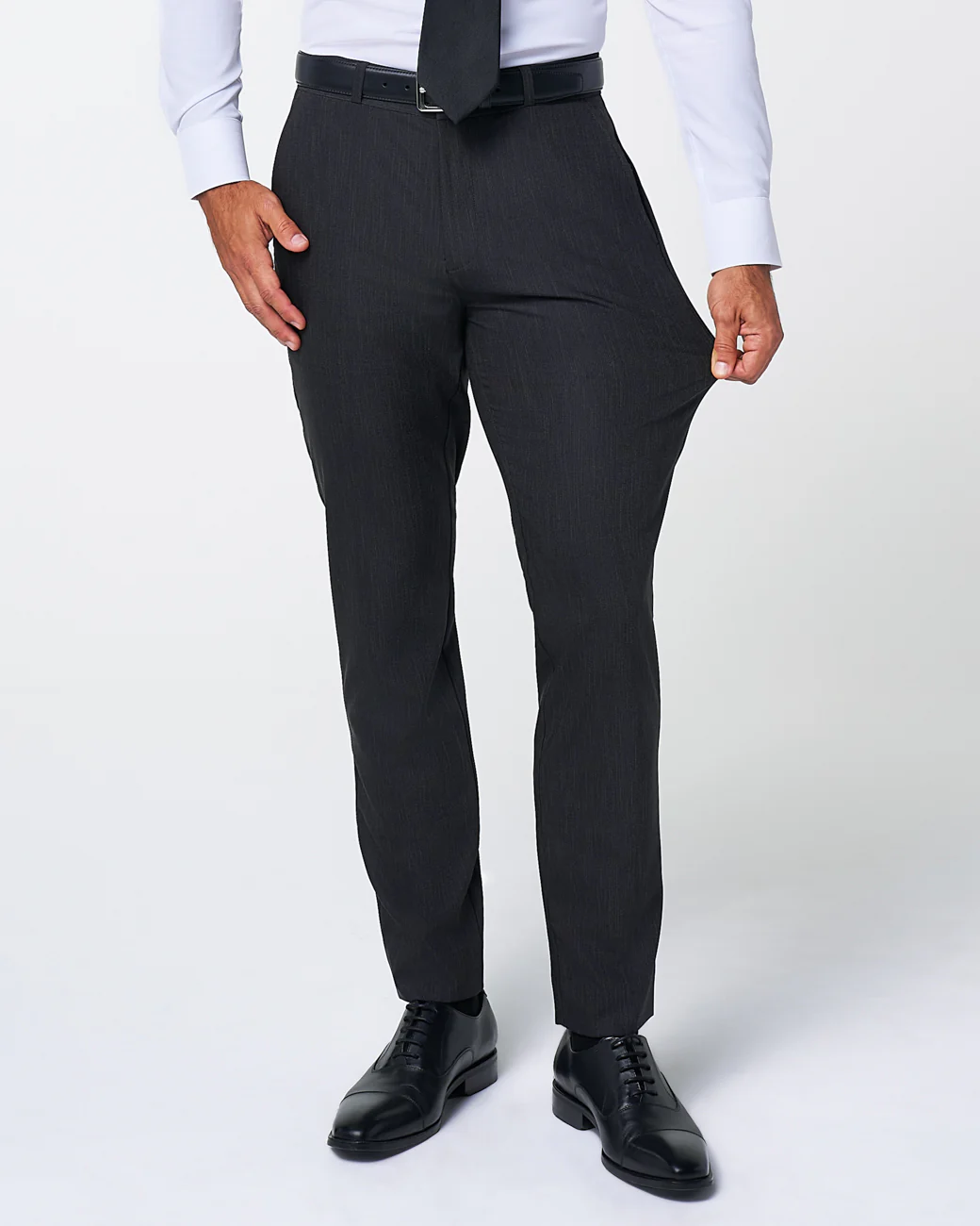 Athletic Fit Stretch Suit - Heathered Charcoal - Image 4