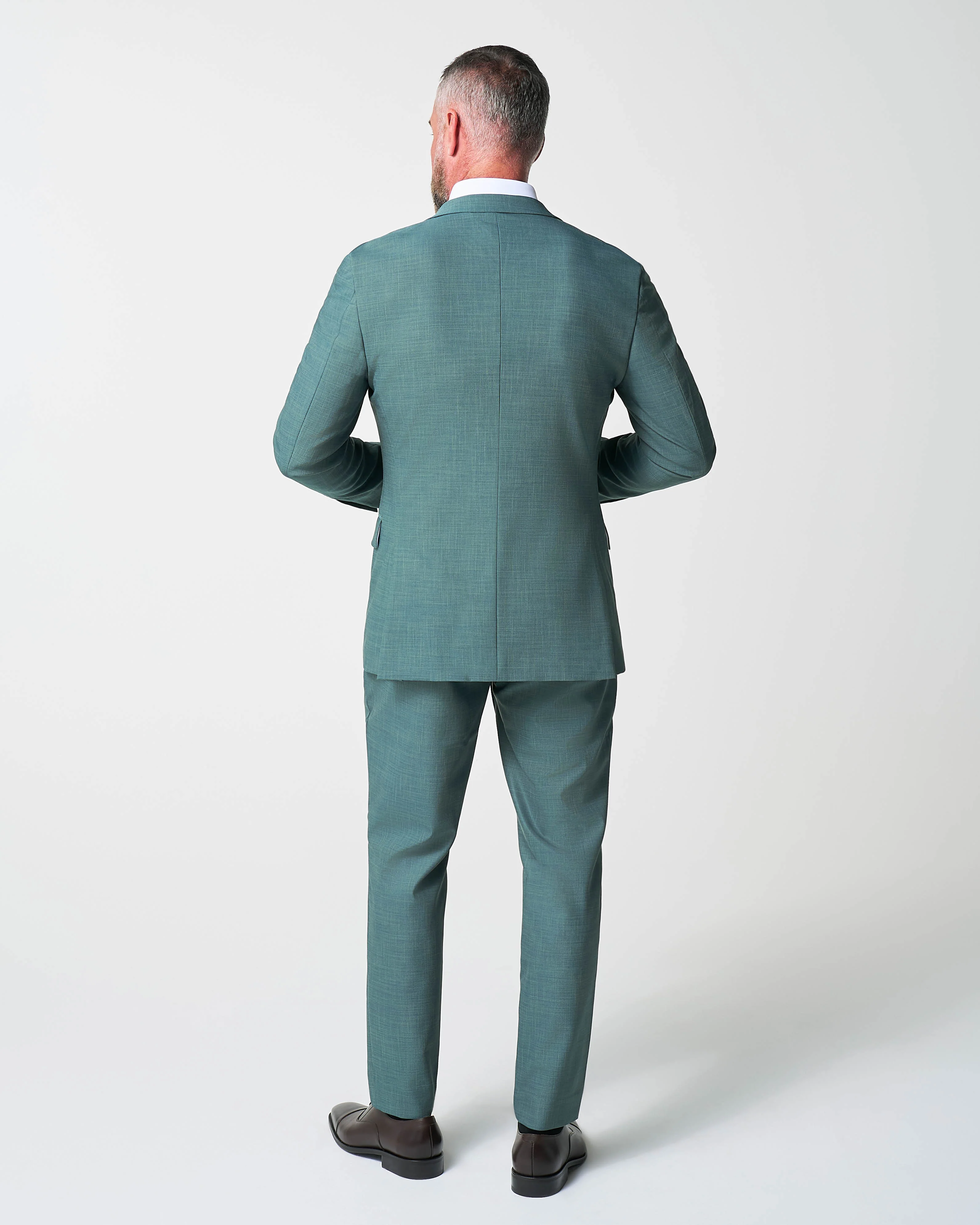 Athletic Fit Stretch Suit - Heathered Sea Green - Image 5