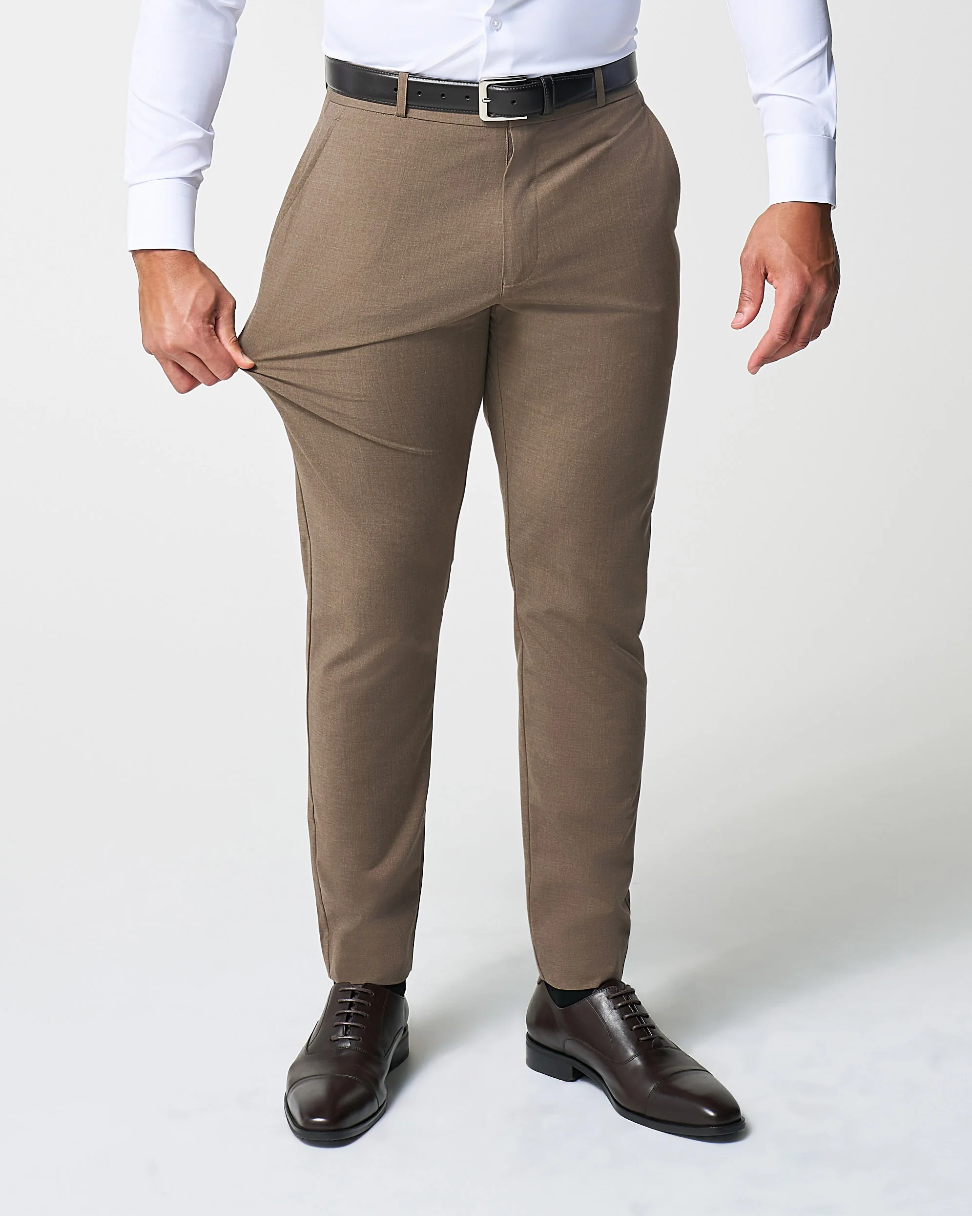 Athletic Fit Stretch Suit - Lightweight Heathered Latte - Image 5