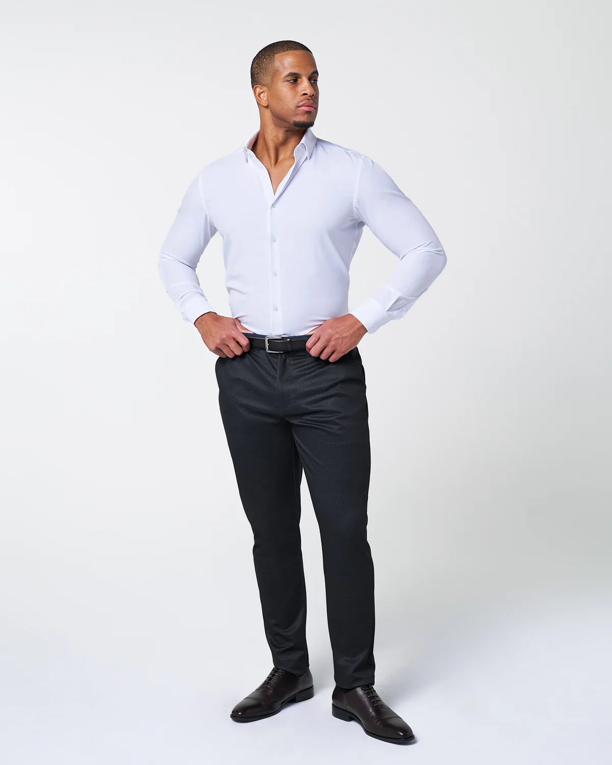 Athletic Fit Stretch Suit - Midnight Navy & Blue Microcheck - Image 6