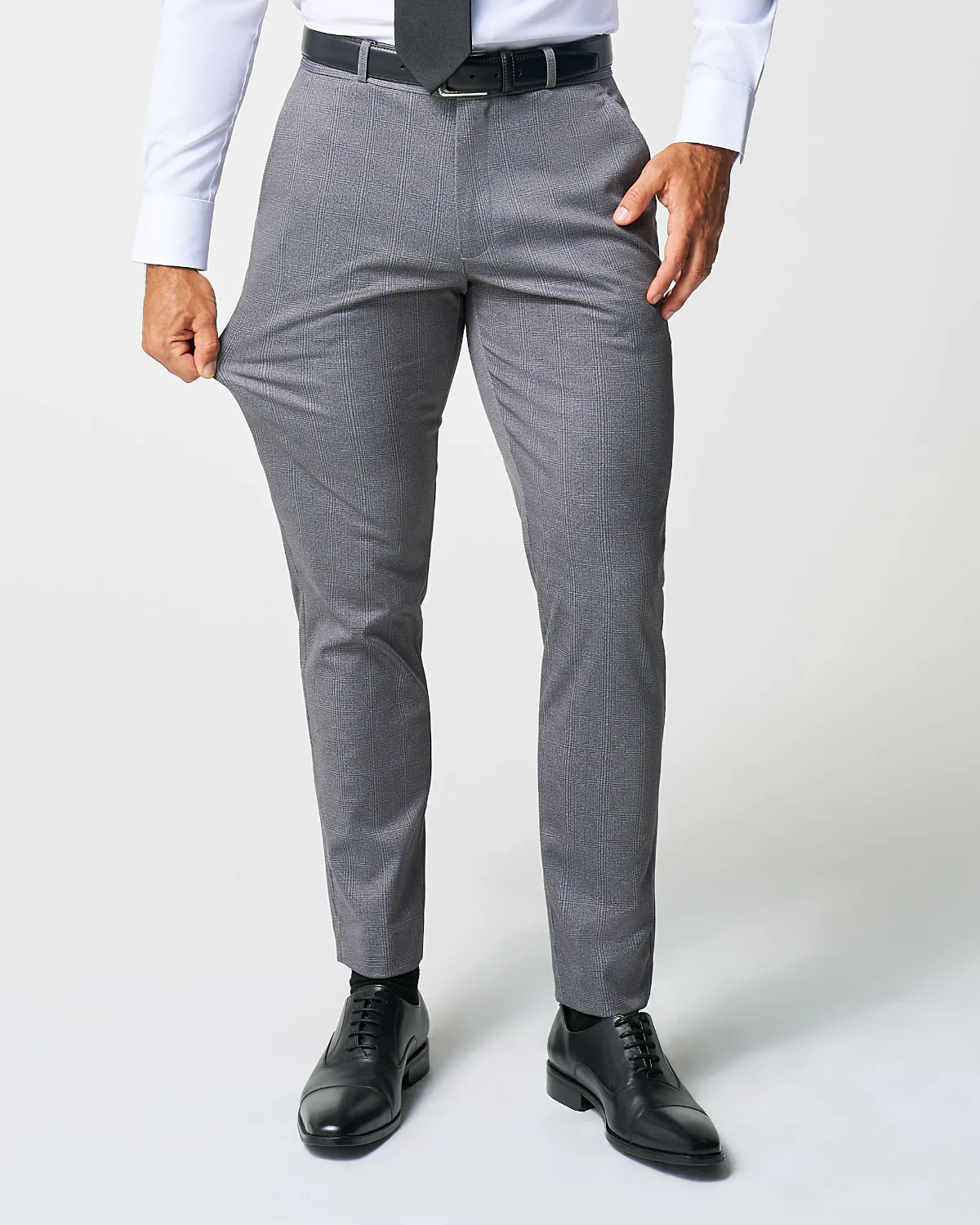 Athletic Fit Stretch Suit - Shadow Grey Plaid - Image 6