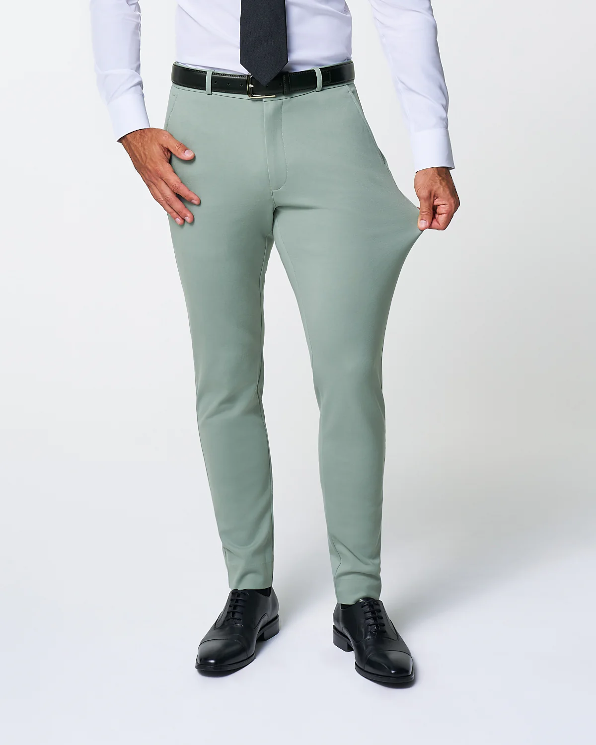 Athletic Fit Stretch Suit - Solid Dusty Sage - Image 5