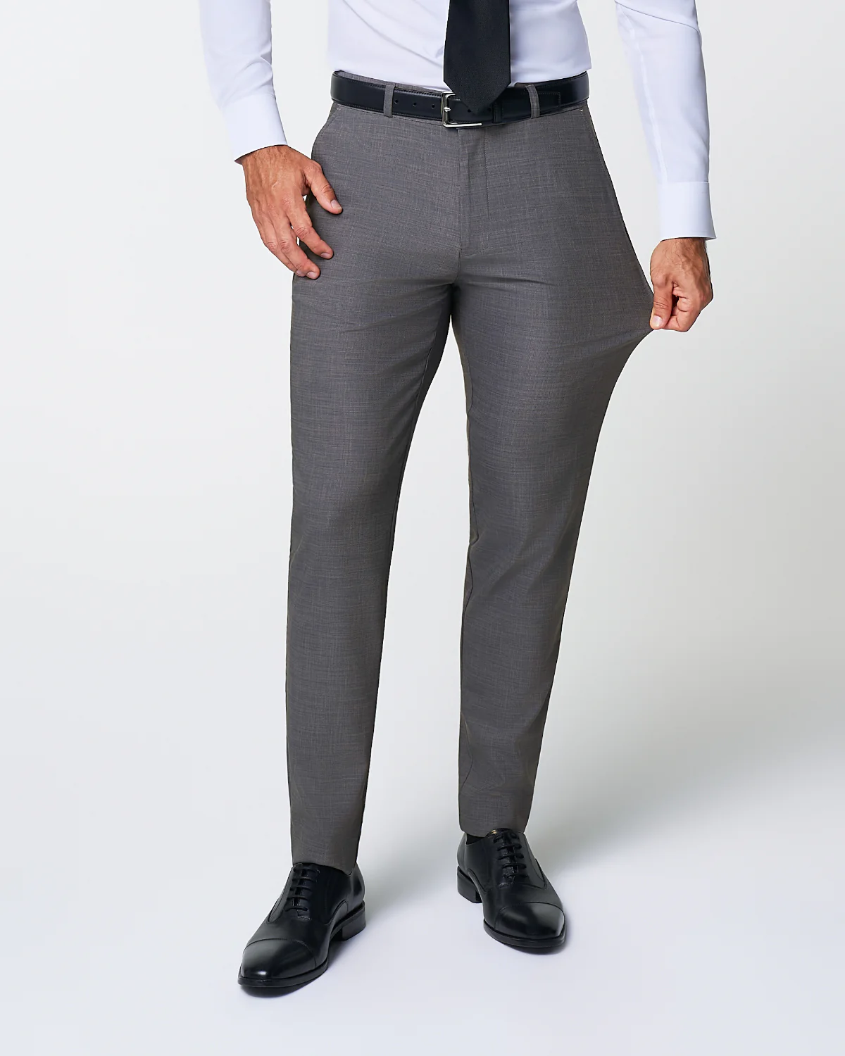 Athletic Fit Stretch Suit - Heathered Grey - Image 6