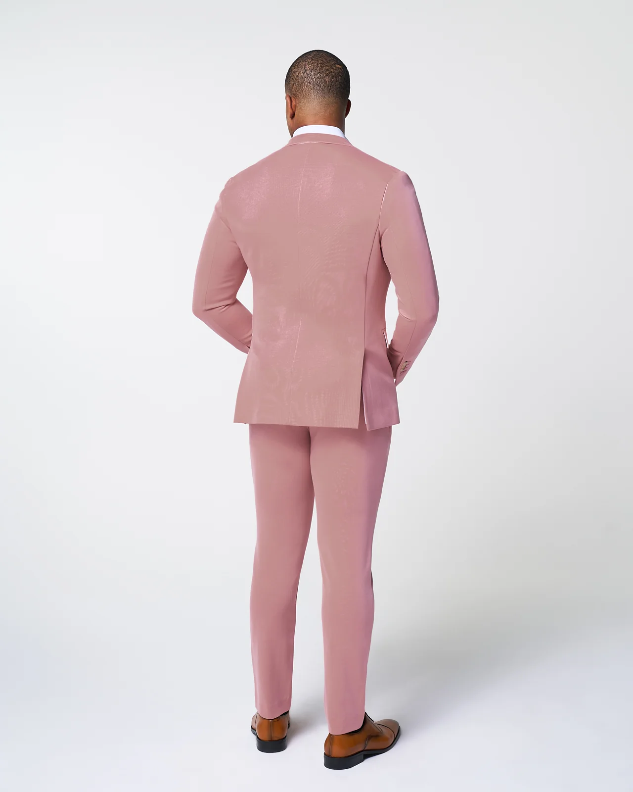 Athletic Fit Stretch Suit - Solid Rose - Image 3