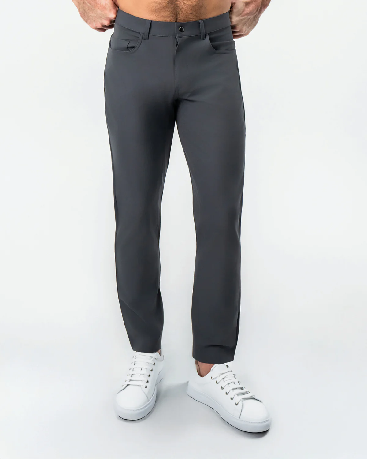 Athletic Fit Stretch Tech Chino - Charcoal - Image 7