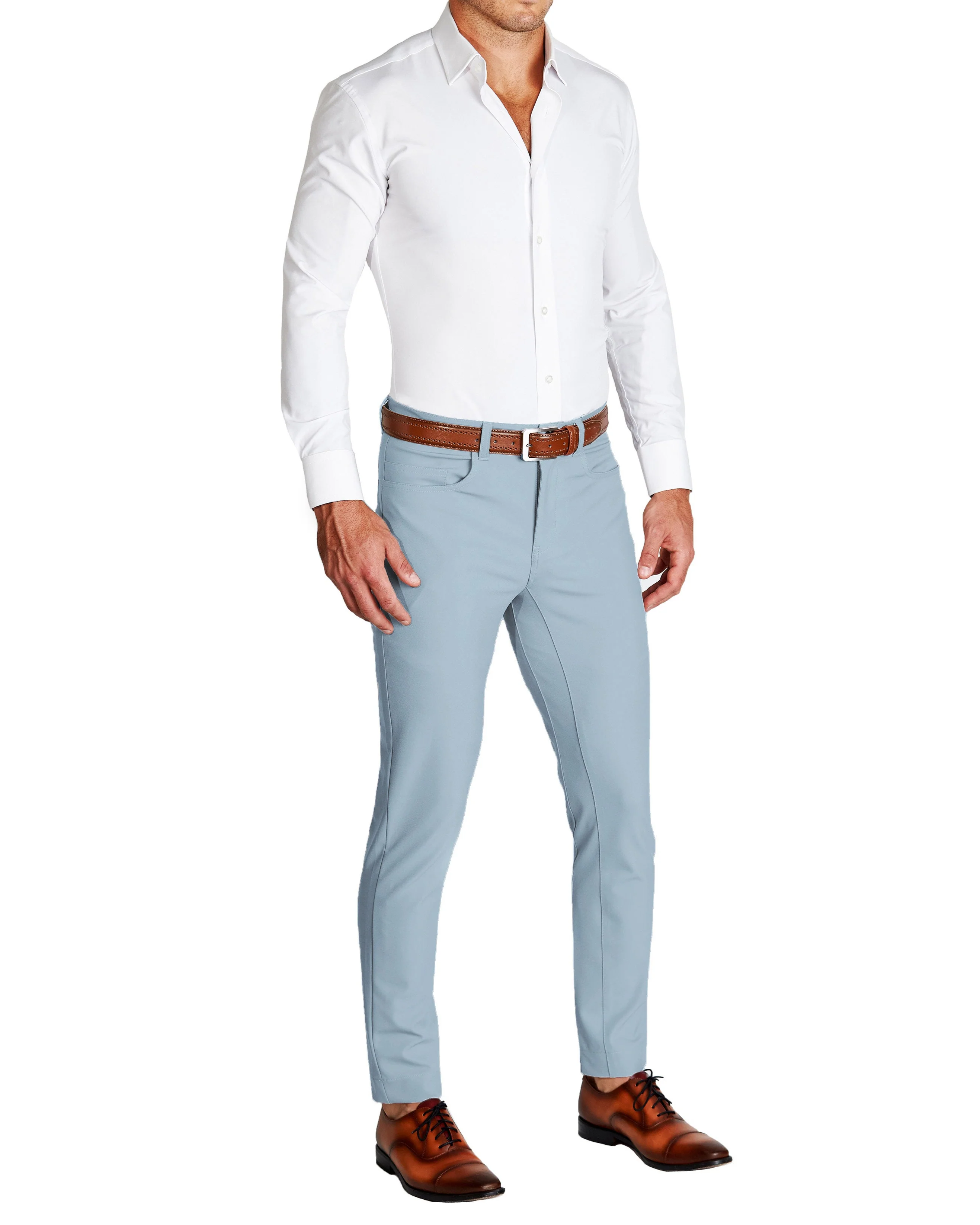 Athletic Fit Stretch Tech Chino - Light Blue - Image 3