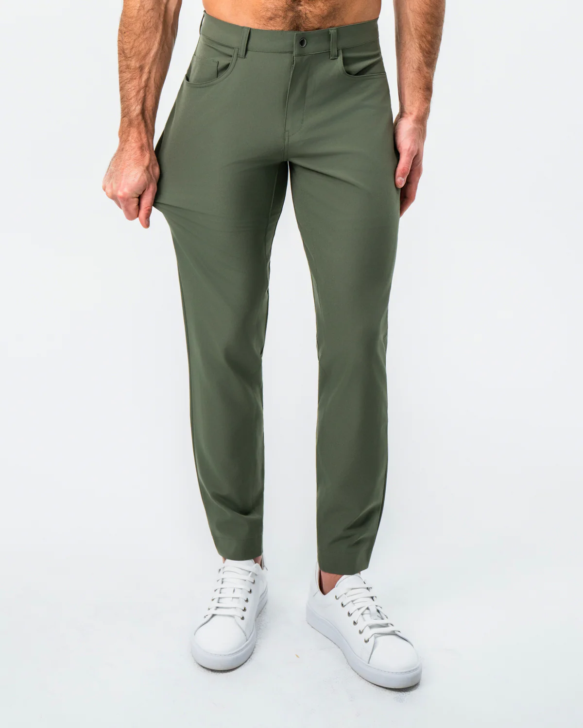 Athletic Fit Stretch Tech Chino - Olive - Image 2
