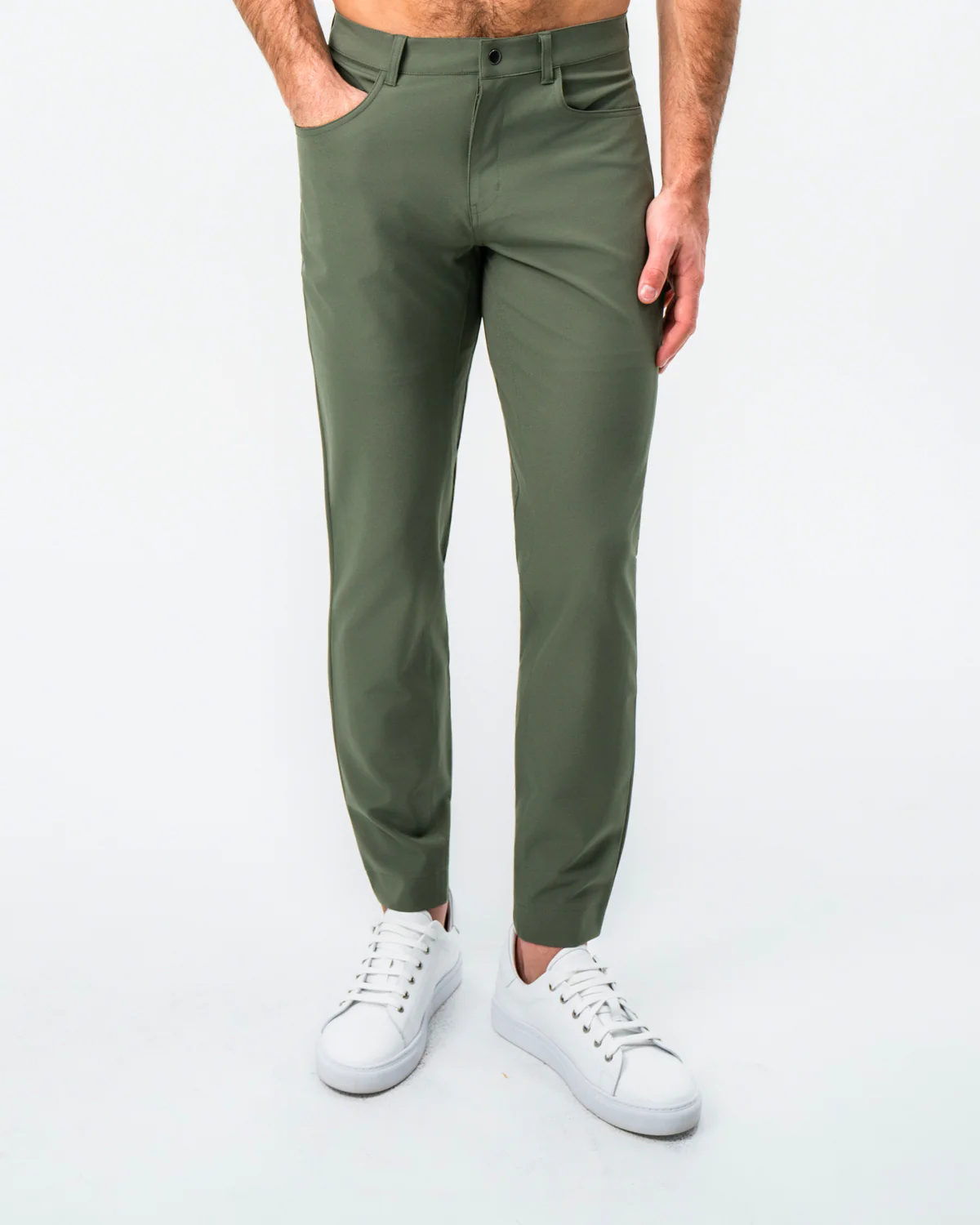Athletic Fit Stretch Tech Chino - Olive - Image 3