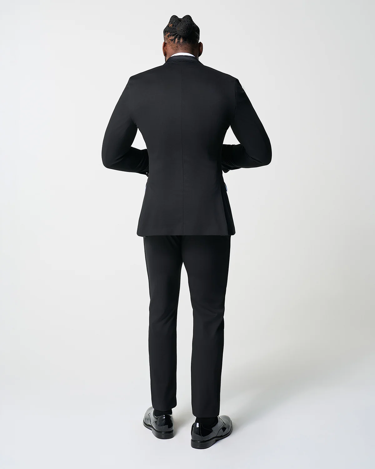 Athletic Fit Stretch Tuxedo - Black with Peak Lapel - Image 4