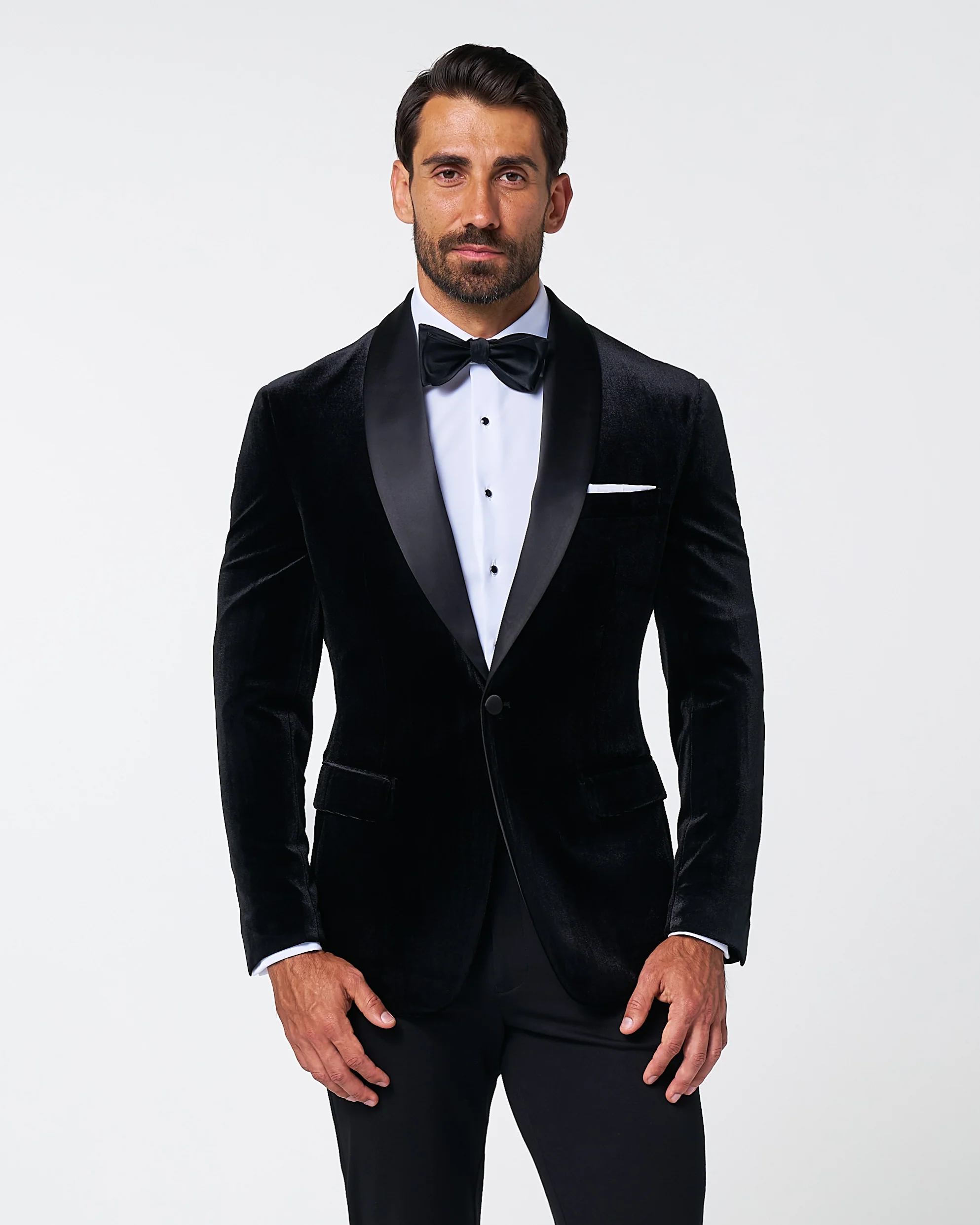 Athletic Fit Stretch Tuxedo Jacket - Black Velvet