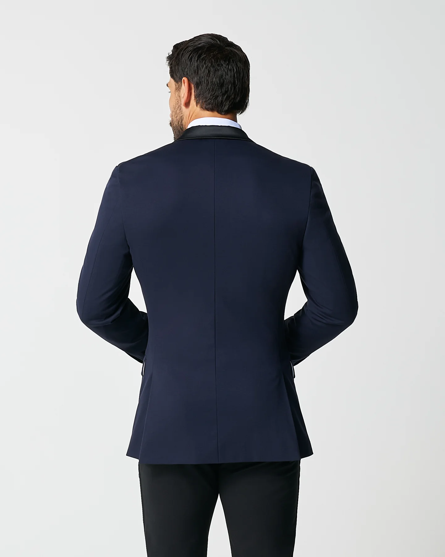 Athletic Fit Stretch Tuxedo Jacket - Navy with Peak Lapel - Image 4