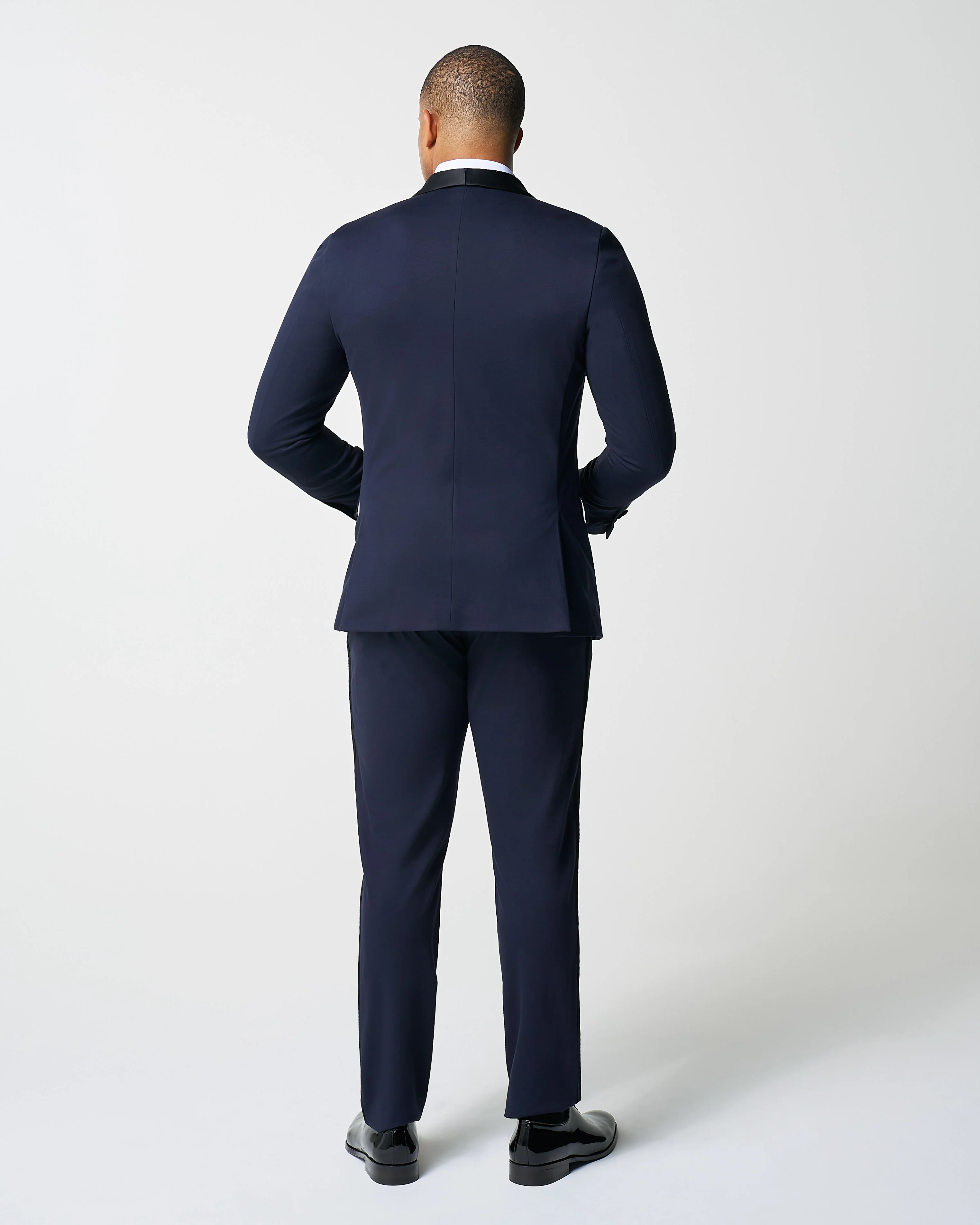 Athletic Fit Stretch Tuxedo - Navy with Shawl Lapel - Image 4