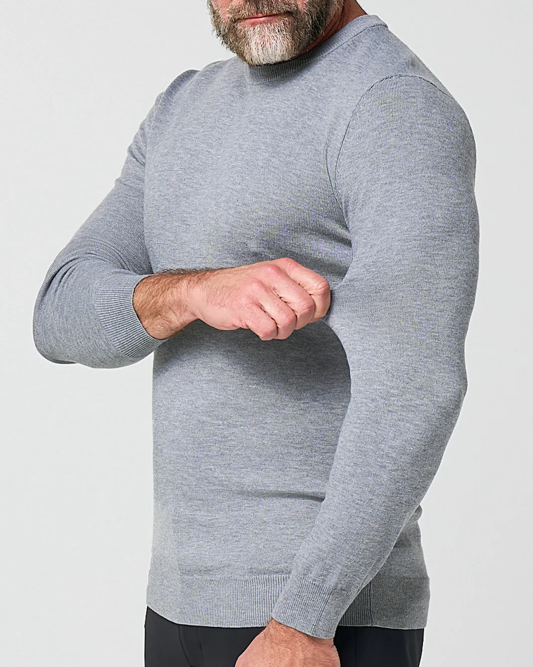 Mid-Weight Wool Crewneck - Grey - Image 2