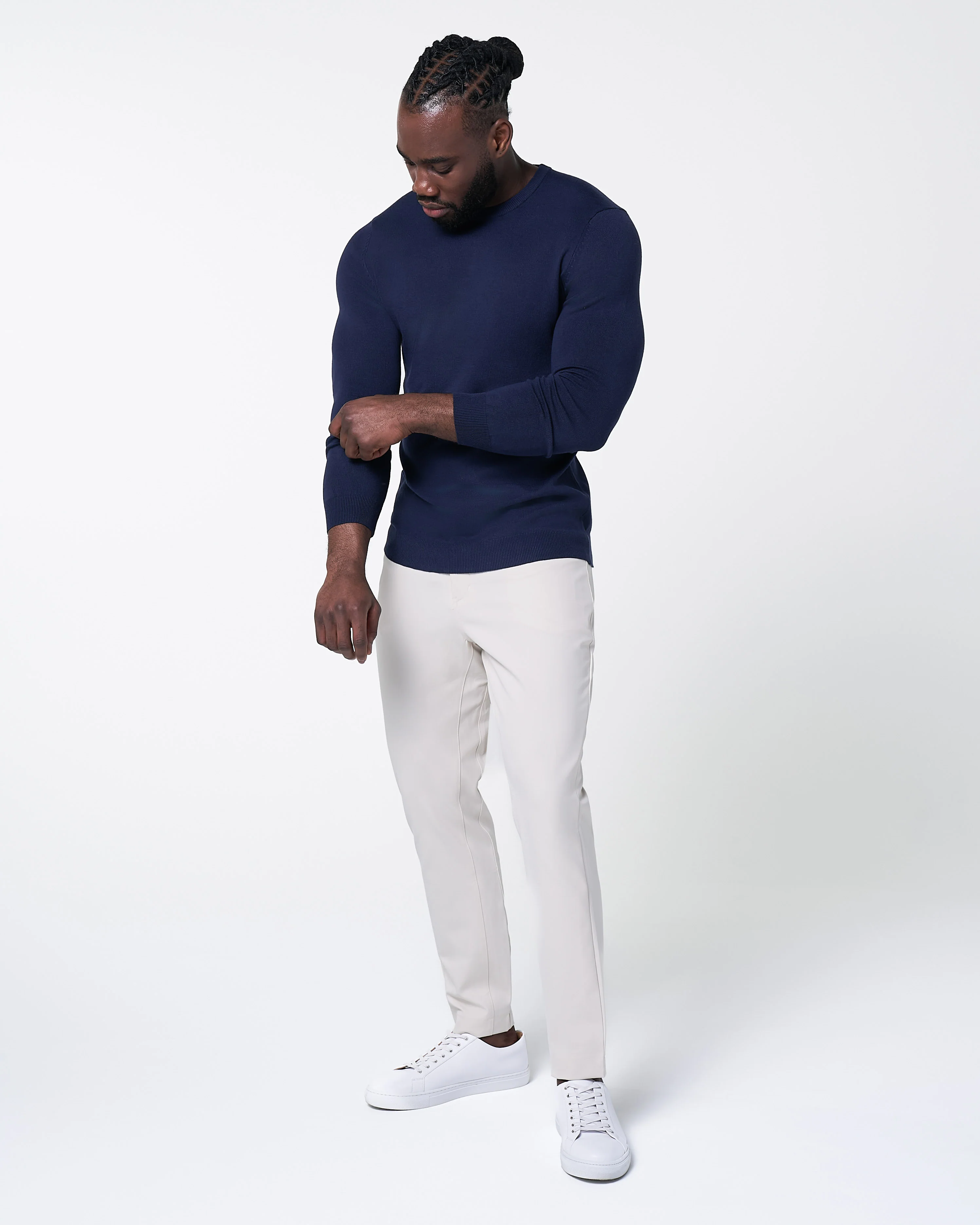 Mid-Weight Wool Crewneck - Navy - Image 7