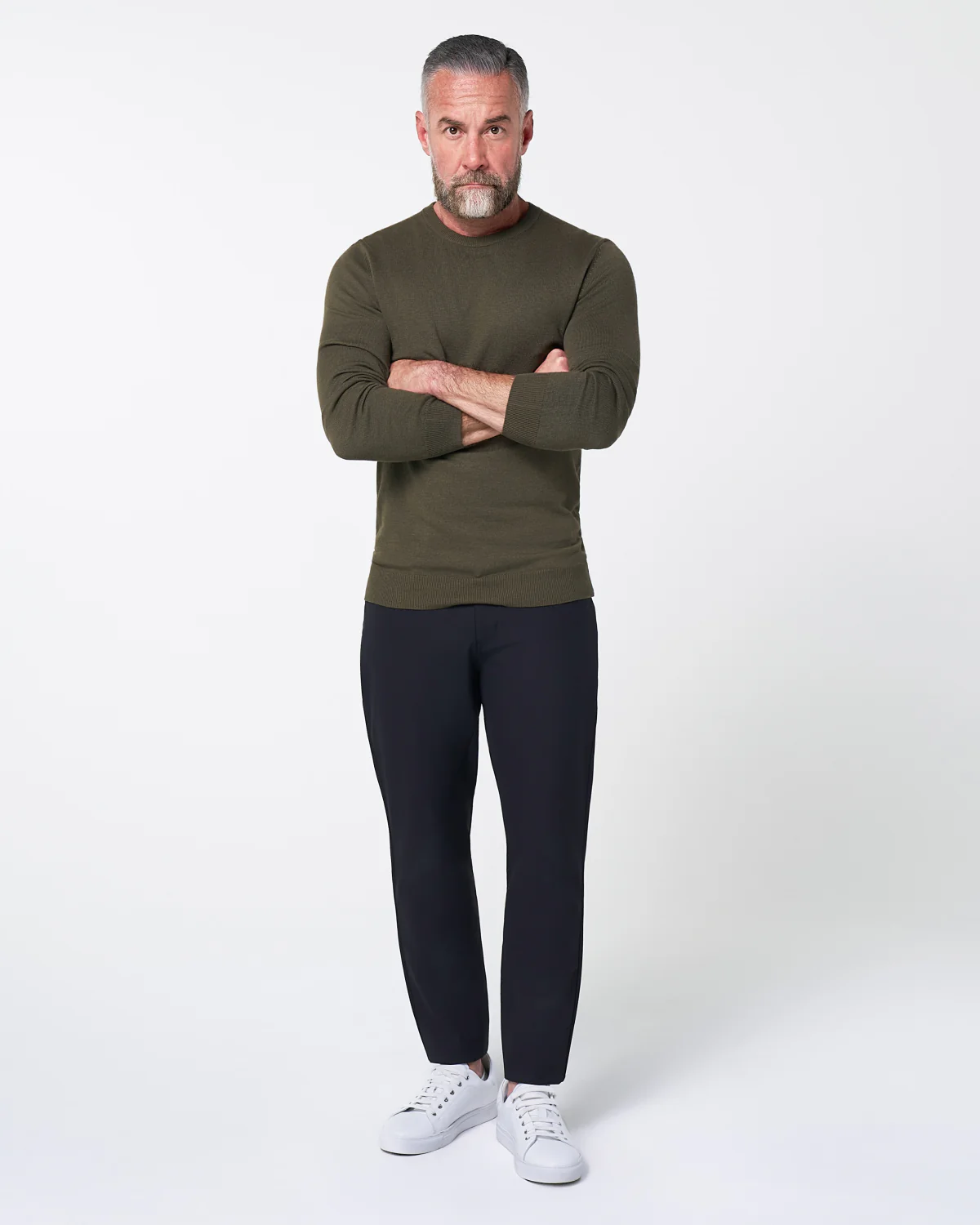 Mid-Weight Wool Crewneck - Olive - Image 4