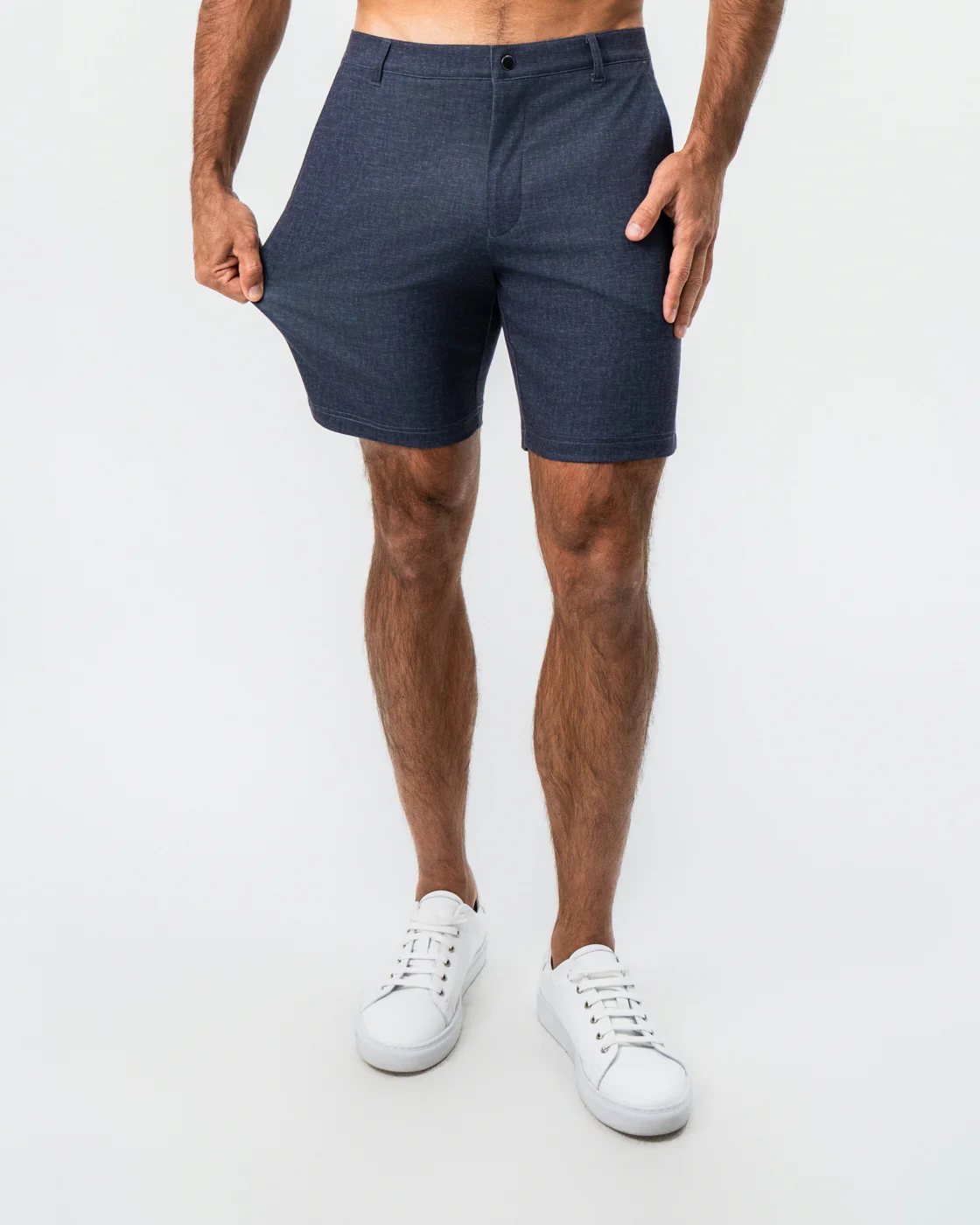 Brushed Athletic Fit Short - Textured Navy - Image 2