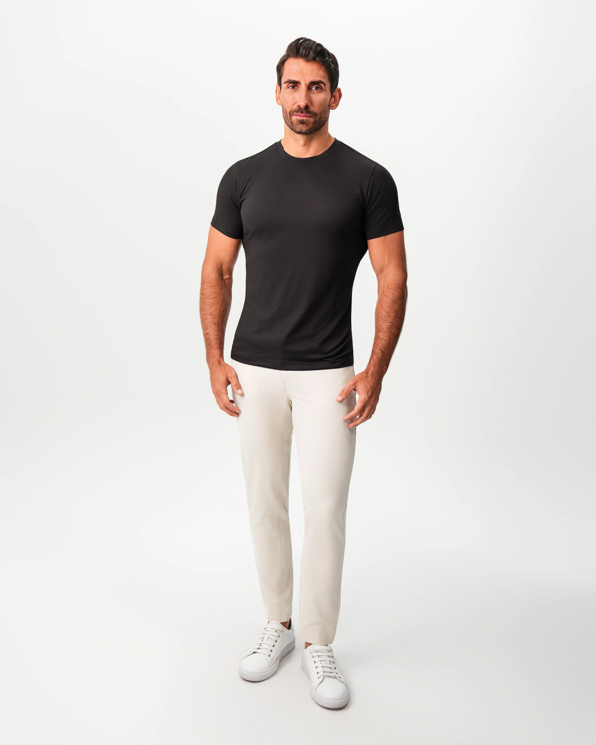 Brushed Mid-Weight Short Sleeve Crewneck - Black - Image 3