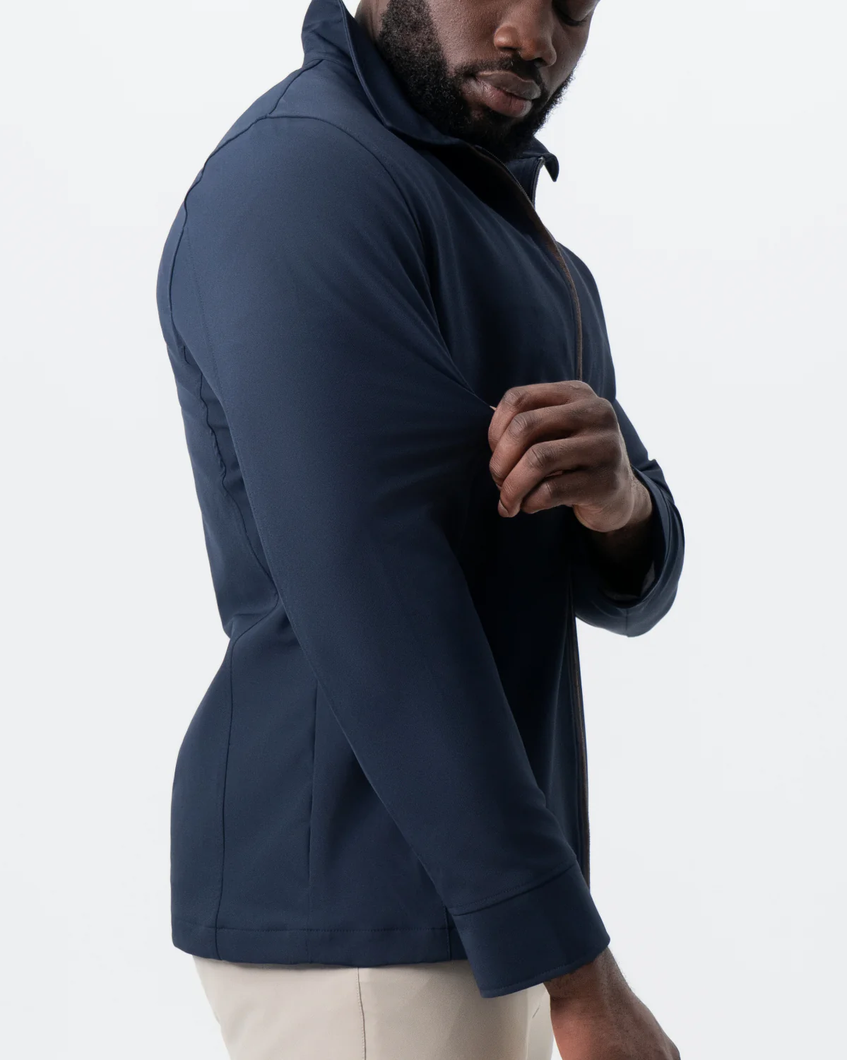 Collared Zip Jacket - Navy - Image 2