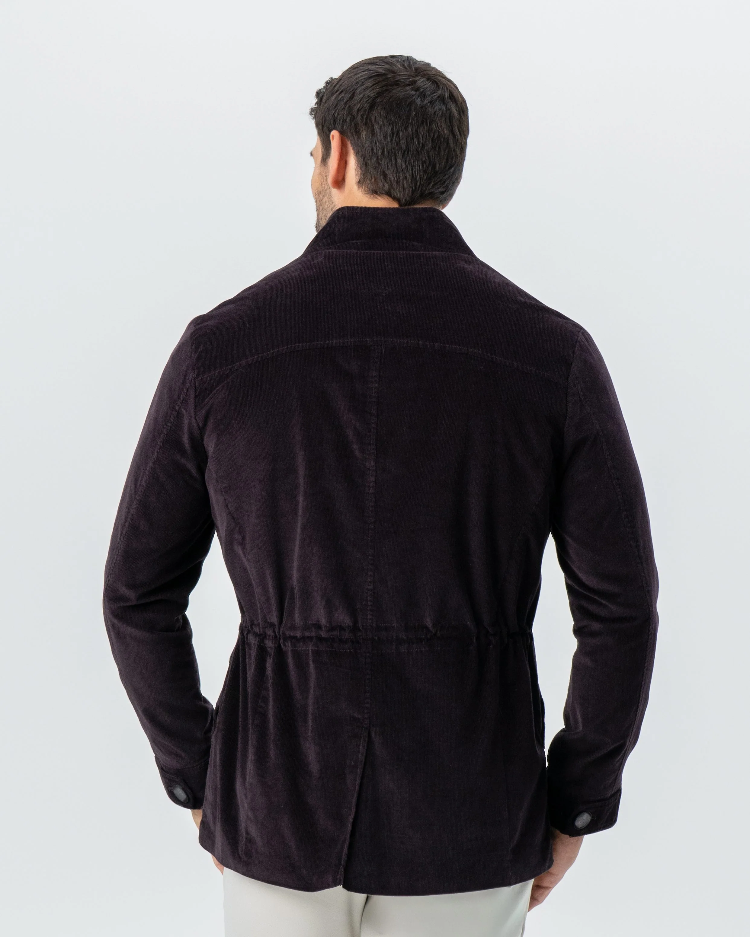 Corduroy Field Jacket - Dark Burgundy - Image 3