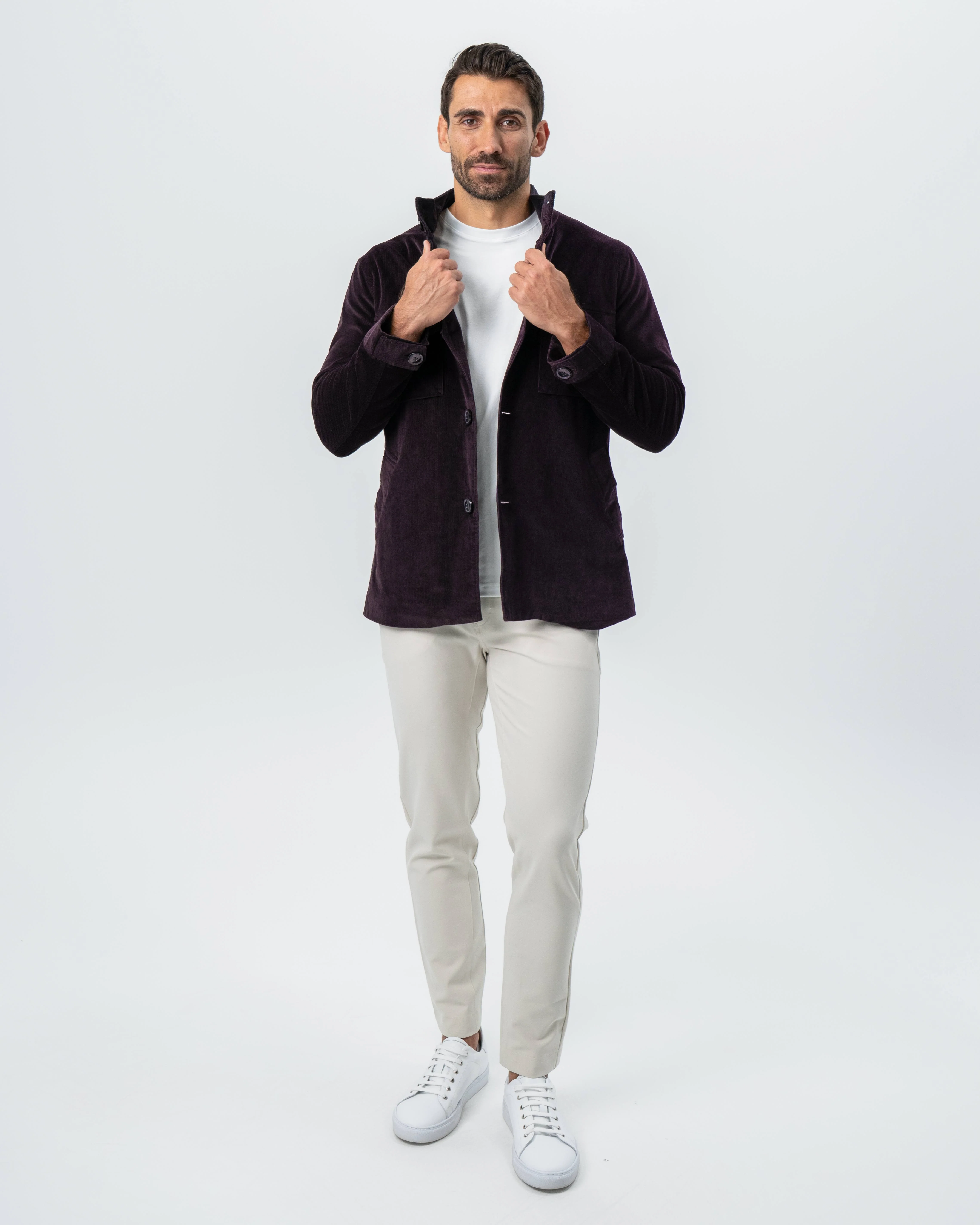Corduroy Field Jacket - Dark Burgundy - Image 4