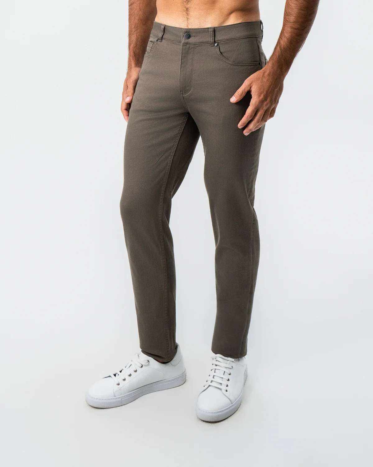 Performance Cotton Twill 5 Pocket Pant - Olive - Image 5