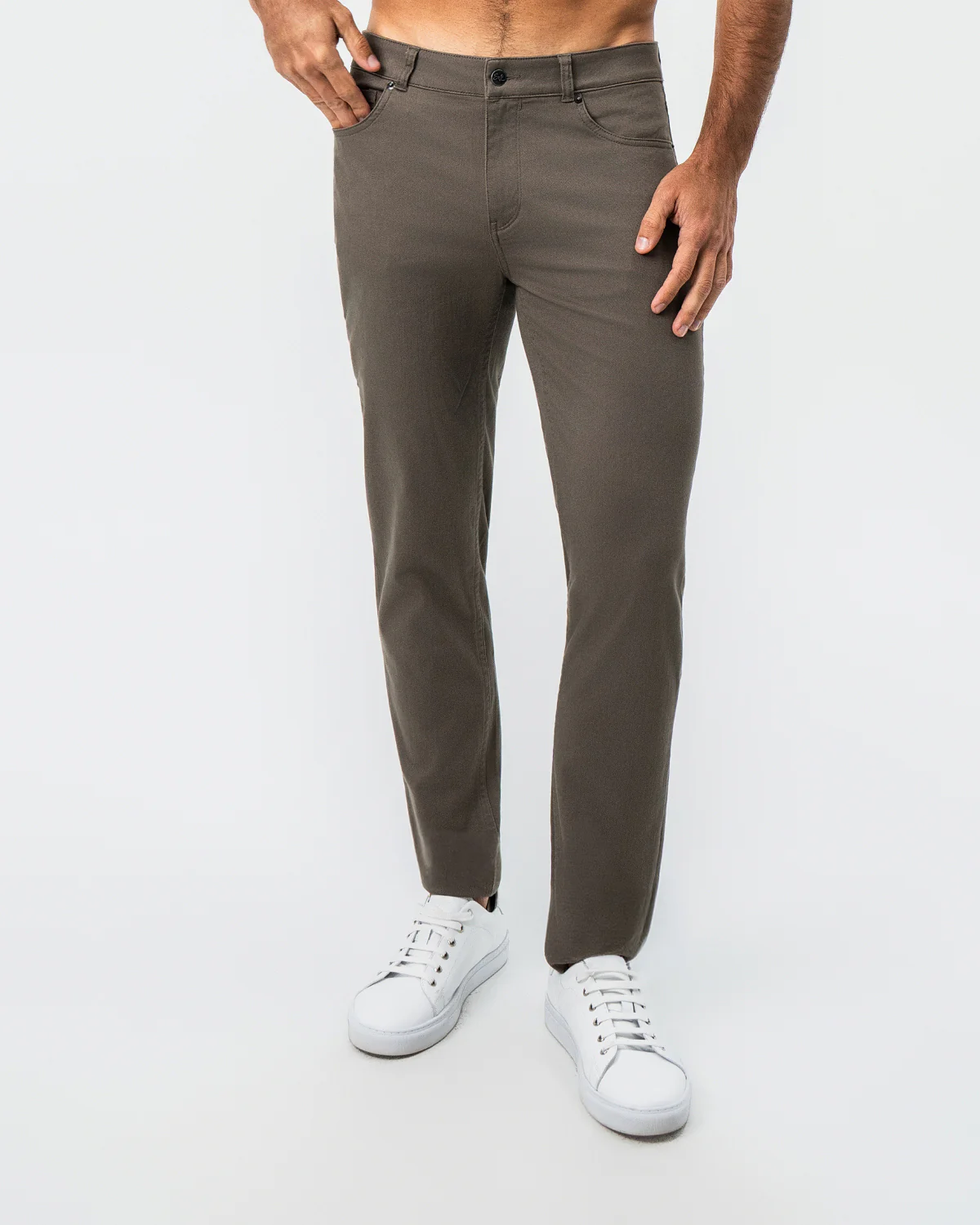 Performance Cotton Twill 5 Pocket Pant - Olive - Image 6