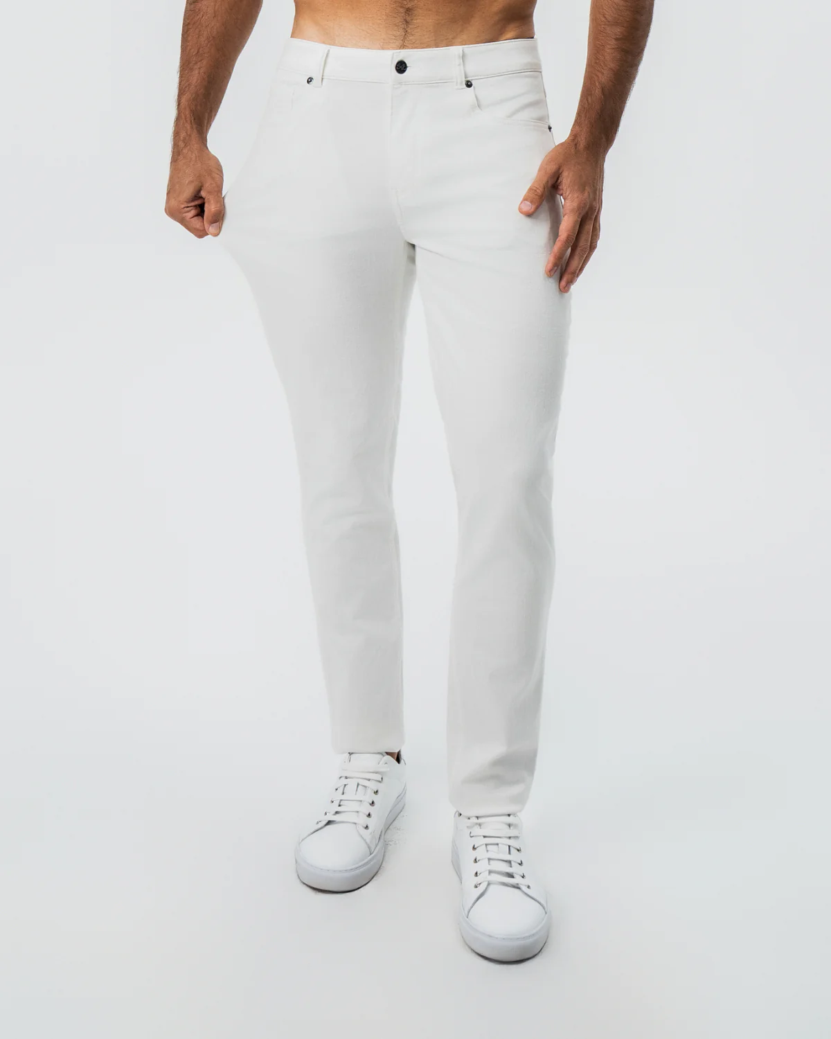Performance Cotton Twill 5 Pocket Pant - White - Image 2