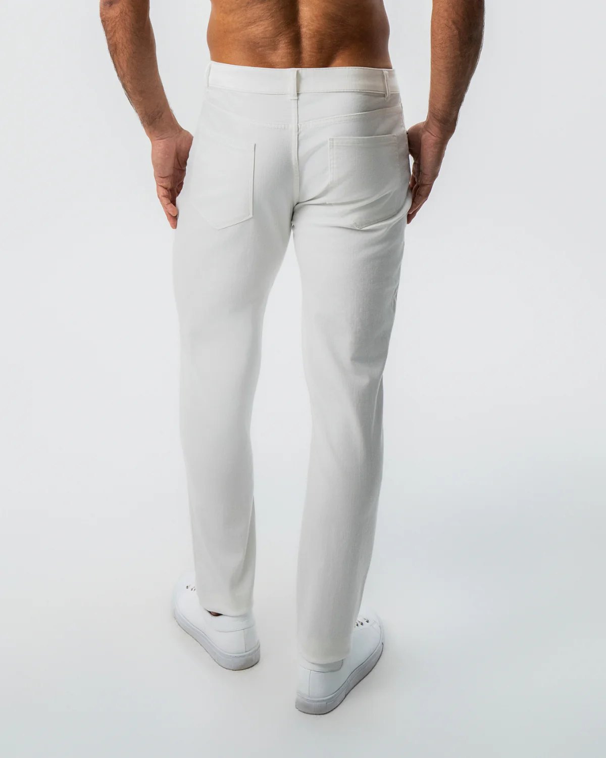 Performance Cotton Twill 5 Pocket Pant - White - Image 4